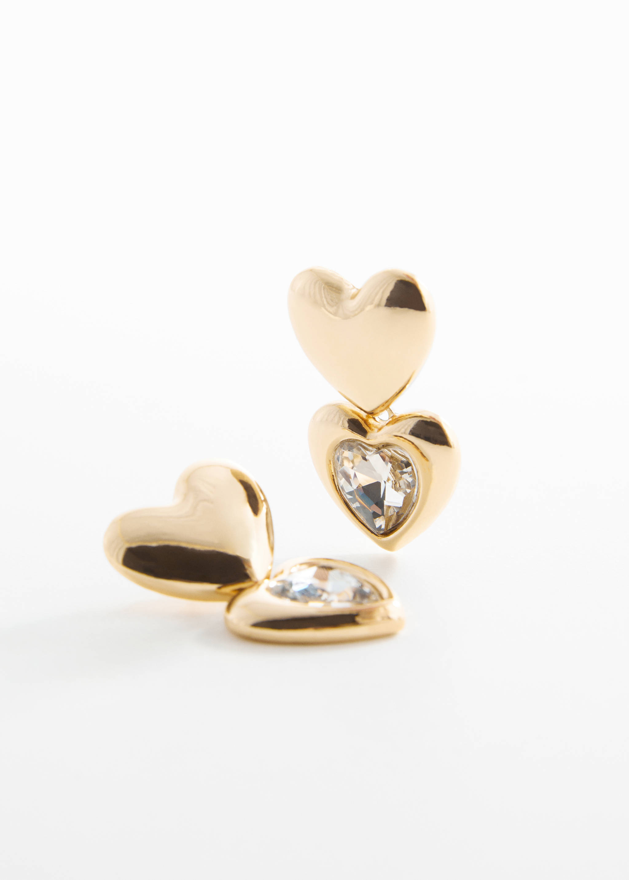 Crystal heart earrings - Medium plane