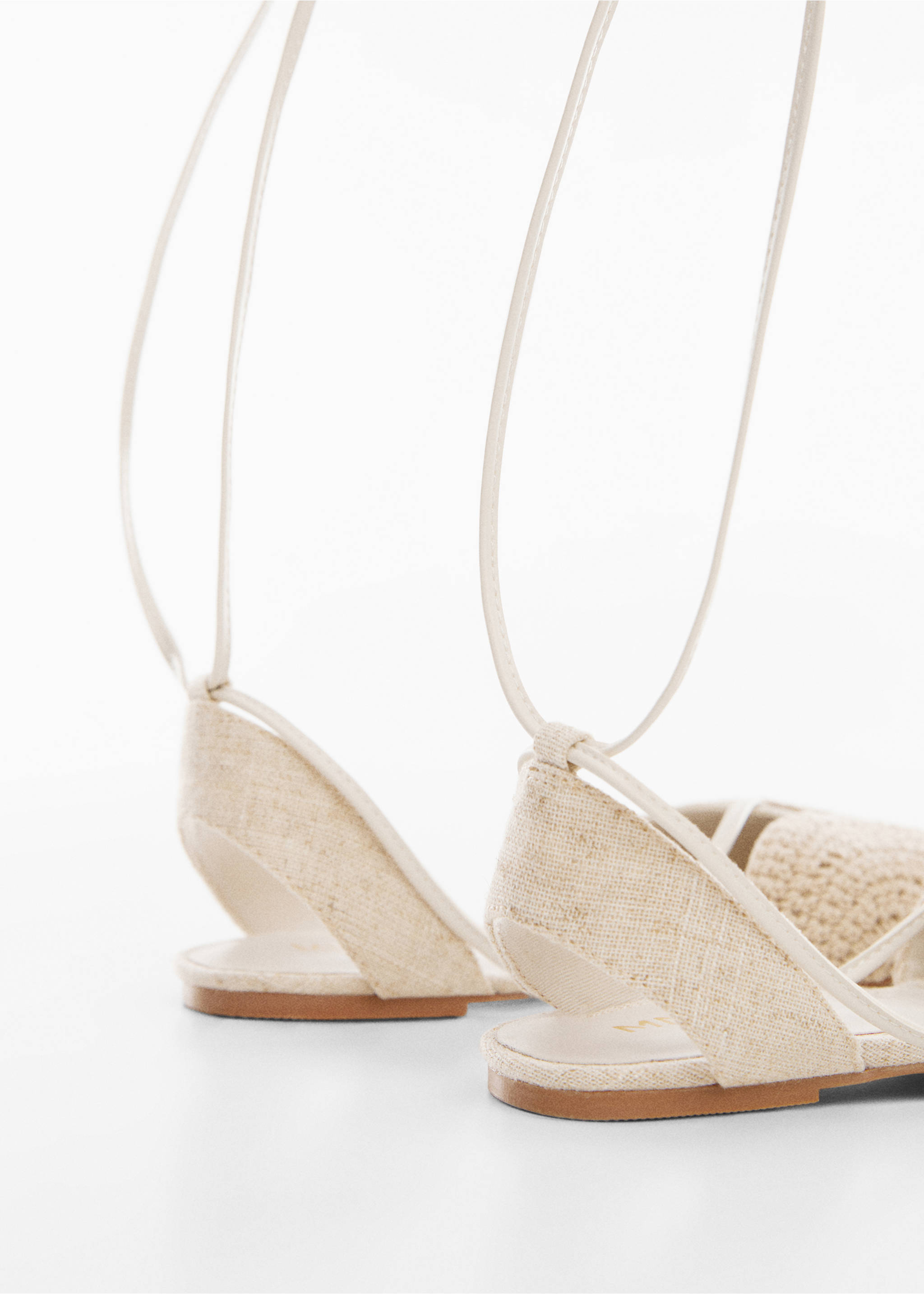 Flat strips shoes - Details of the article 2, Sand. Ref: 67044016-00.