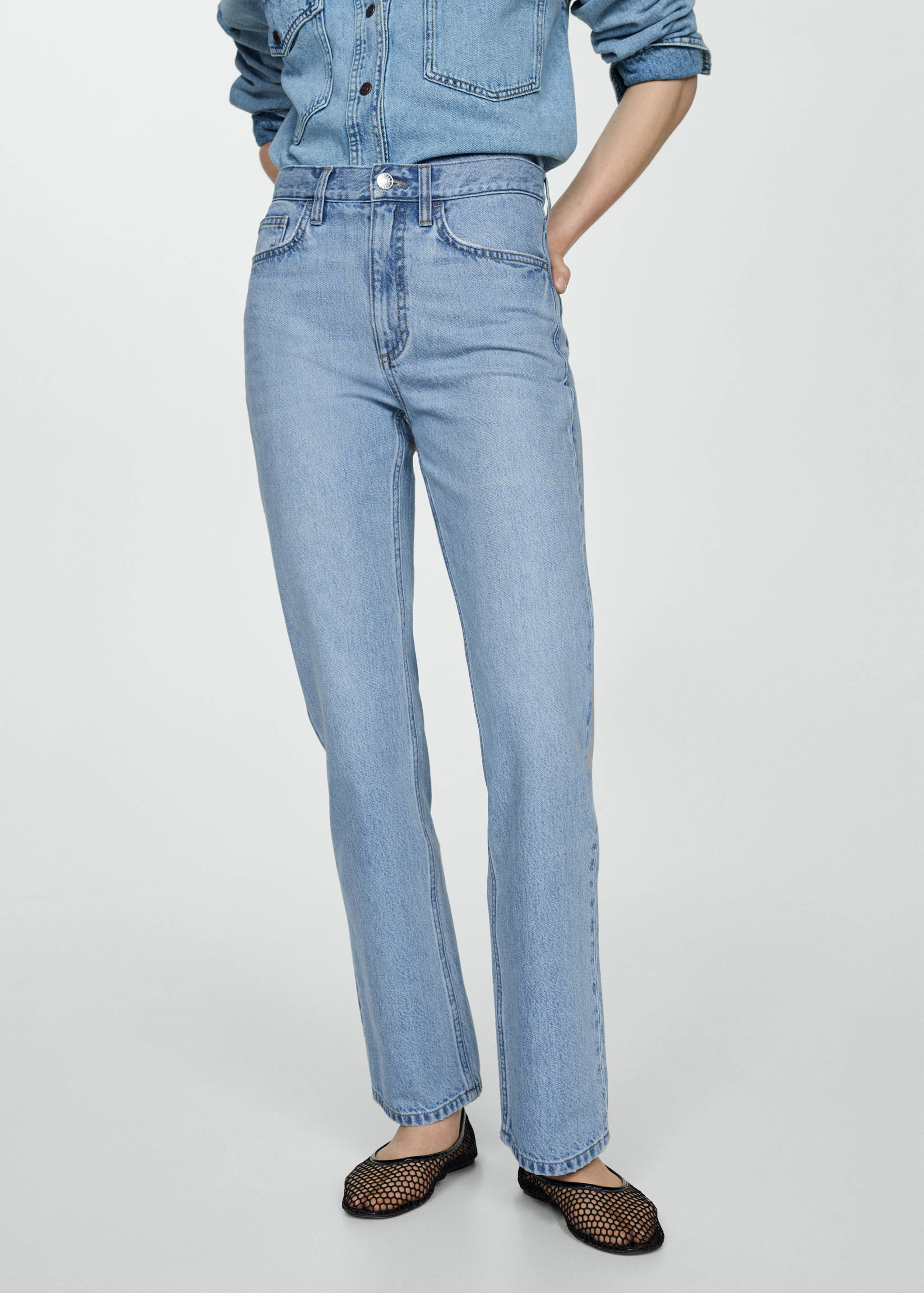 Mid-rise straight jeans - Medium plane