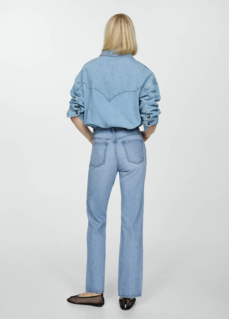 Mid-rise straight jeans — Medium Blue