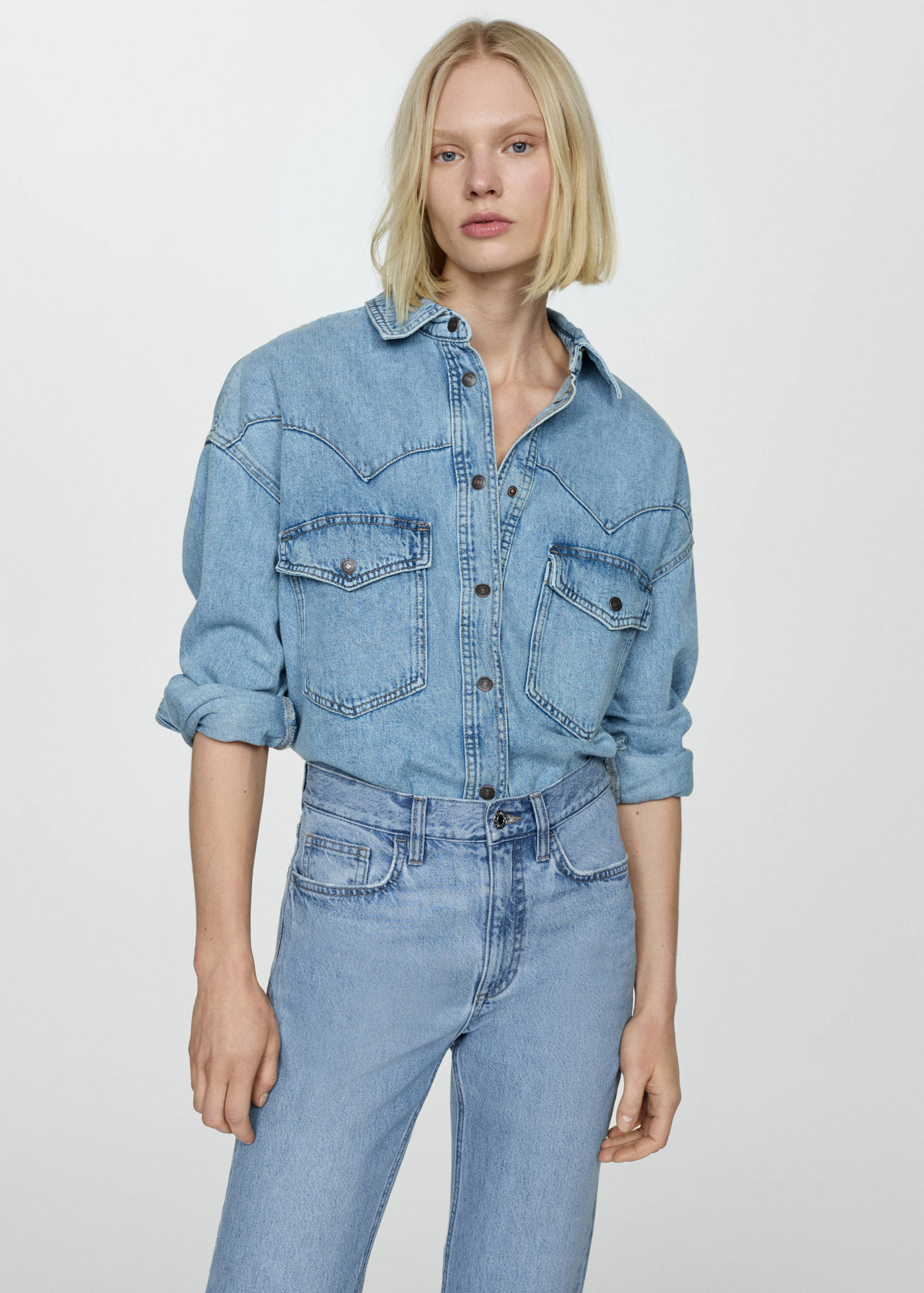 Mid-rise straight jeans - Details of the article 1