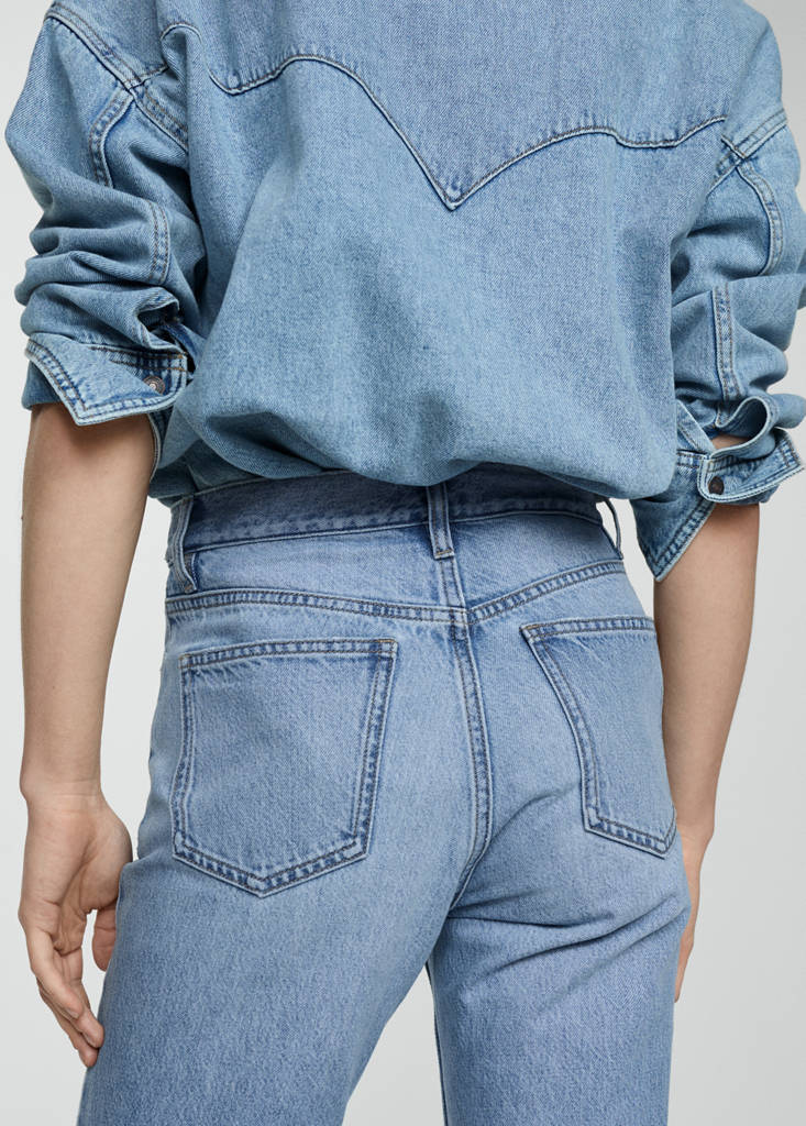 Mid-rise straight jeans — Medium Blue