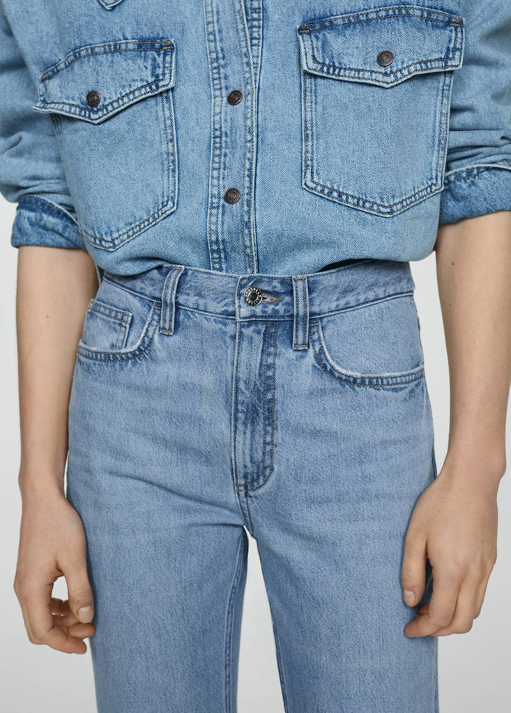 Mid-rise straight jeans — Medium Blue