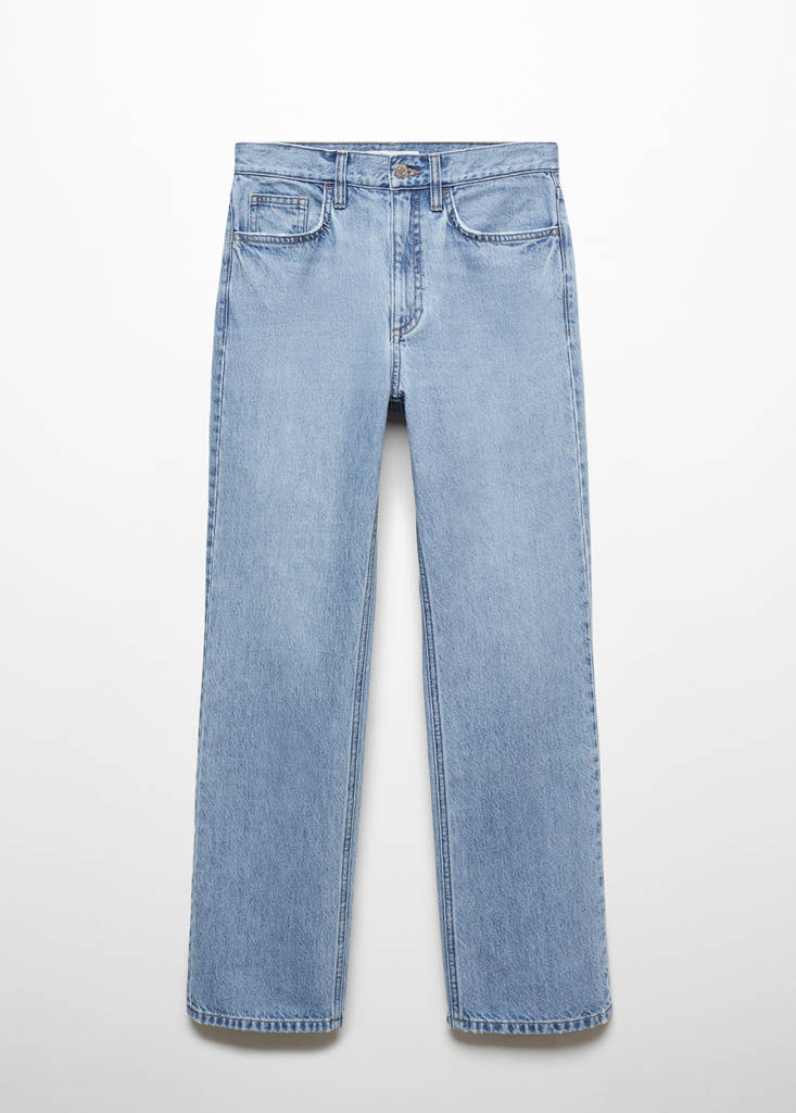 Mid-rise straight jeans — Medium Blue