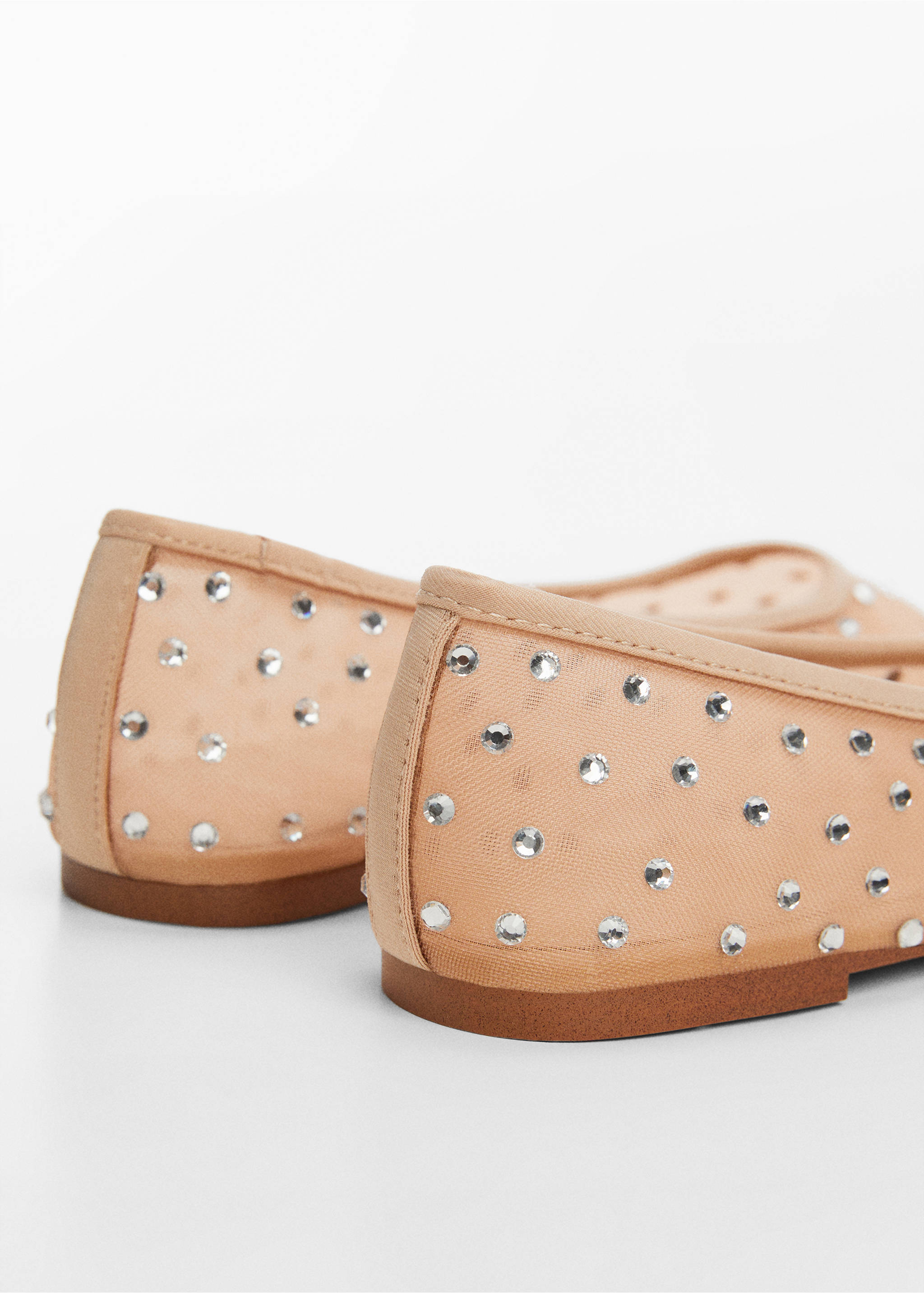 Rhinestone ballet flats - Details of the article 2, Nude. Ref: 67044025-00.