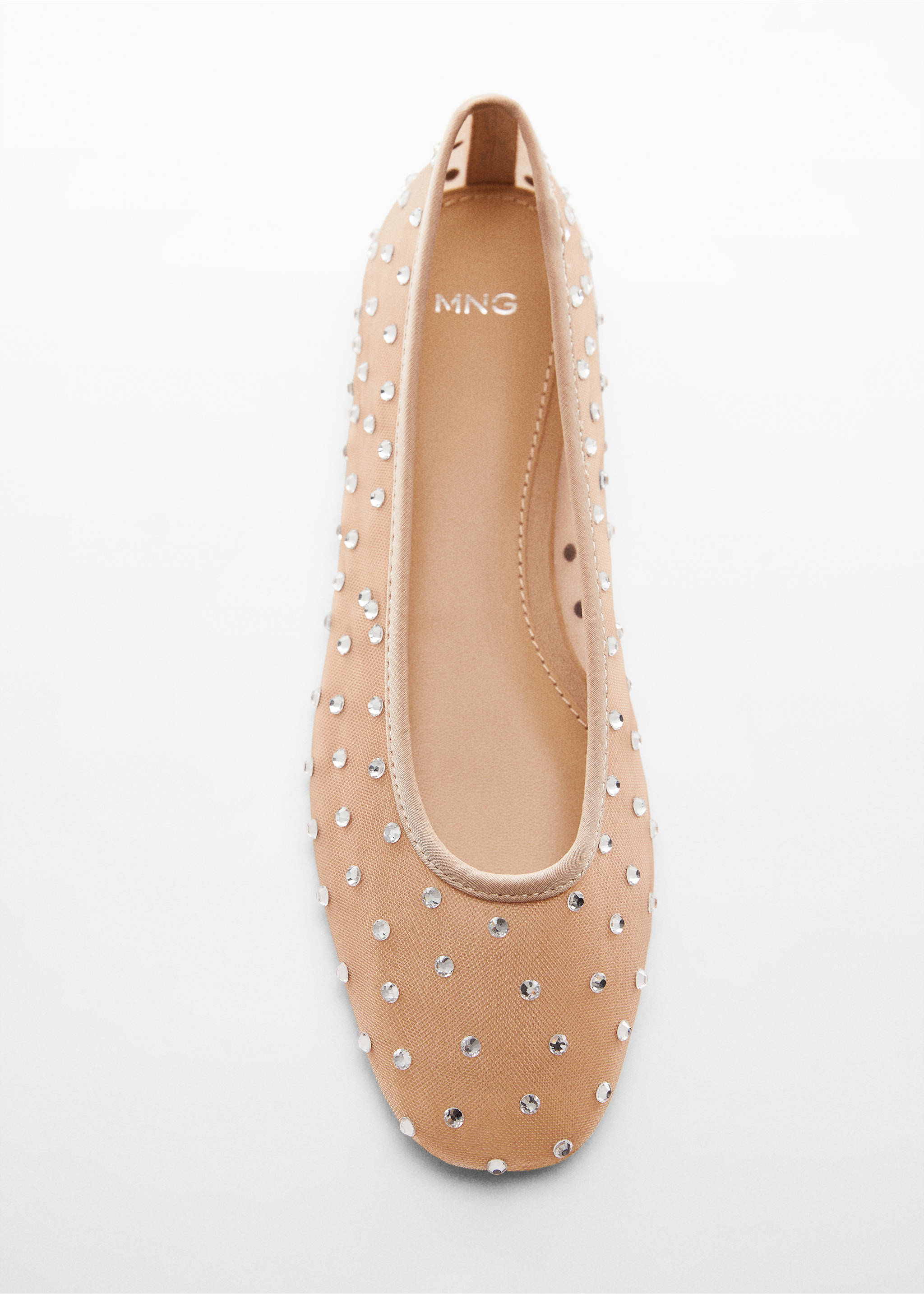 Rhinestone ballet flats - Details of the article 5, Nude. Ref: 67044025-00.
