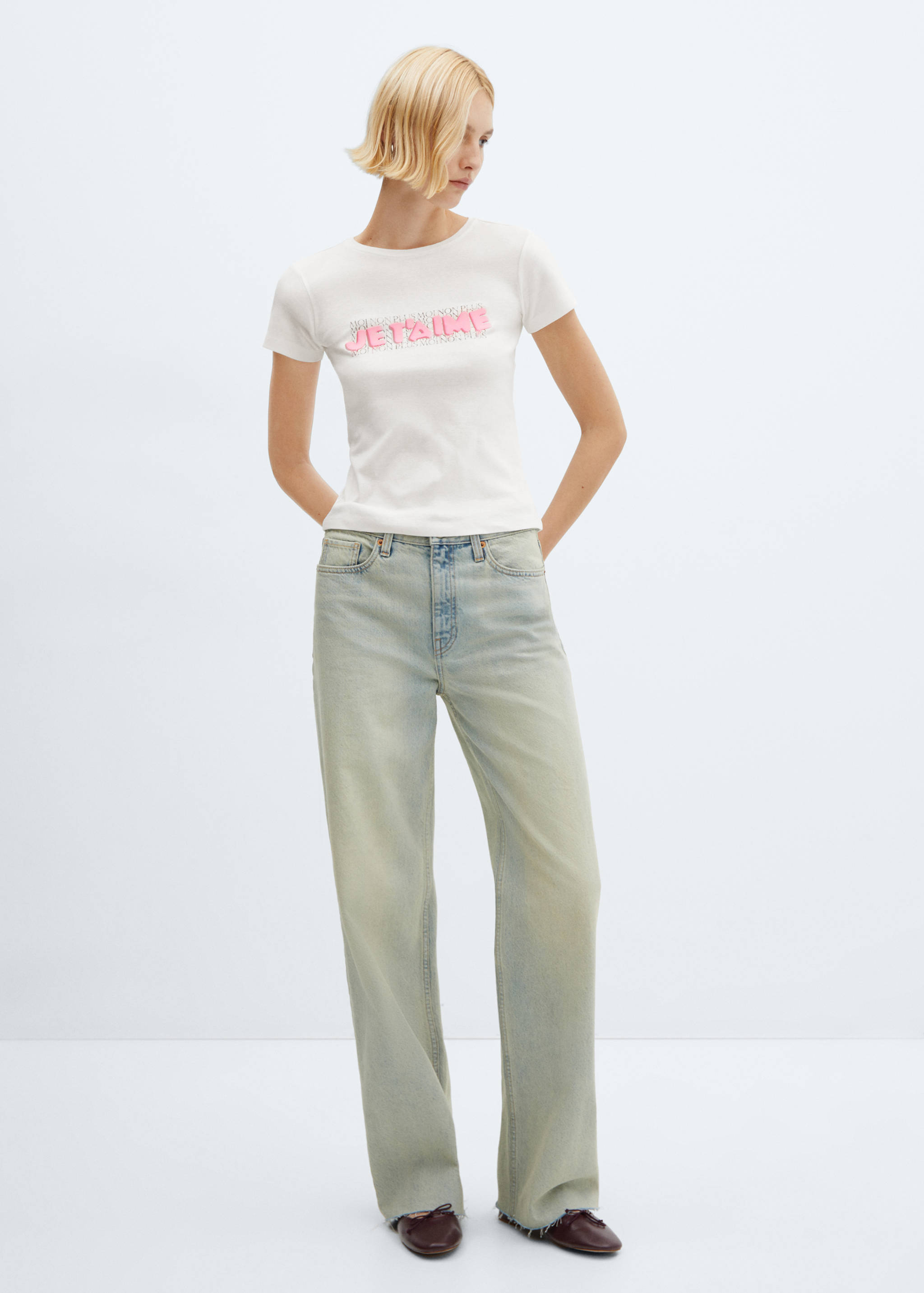Camiseta algodón mensaje - Plano general