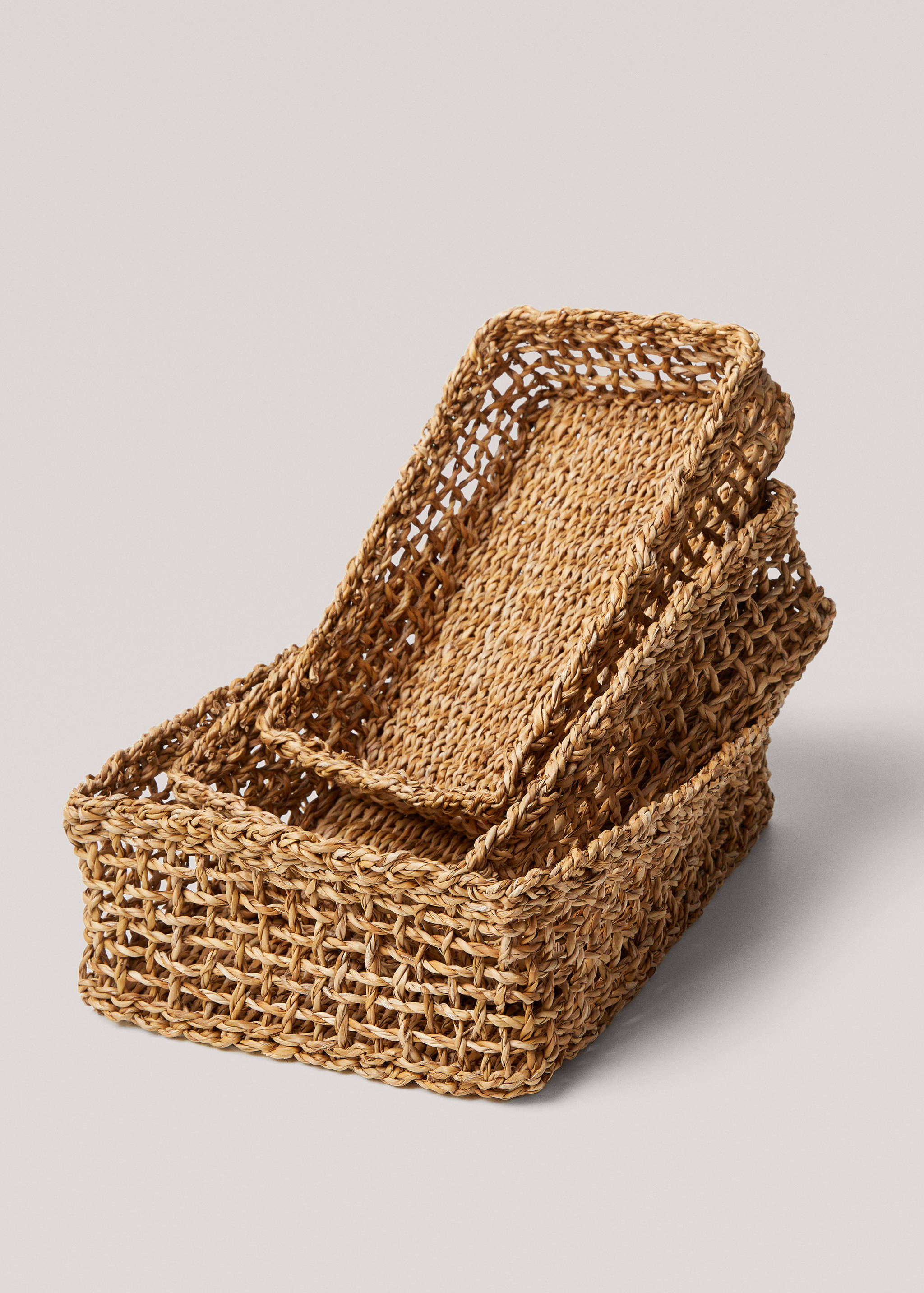 Cesta retangular de fibras naturais 25 x 35 cm - Pormenor do artigo 3