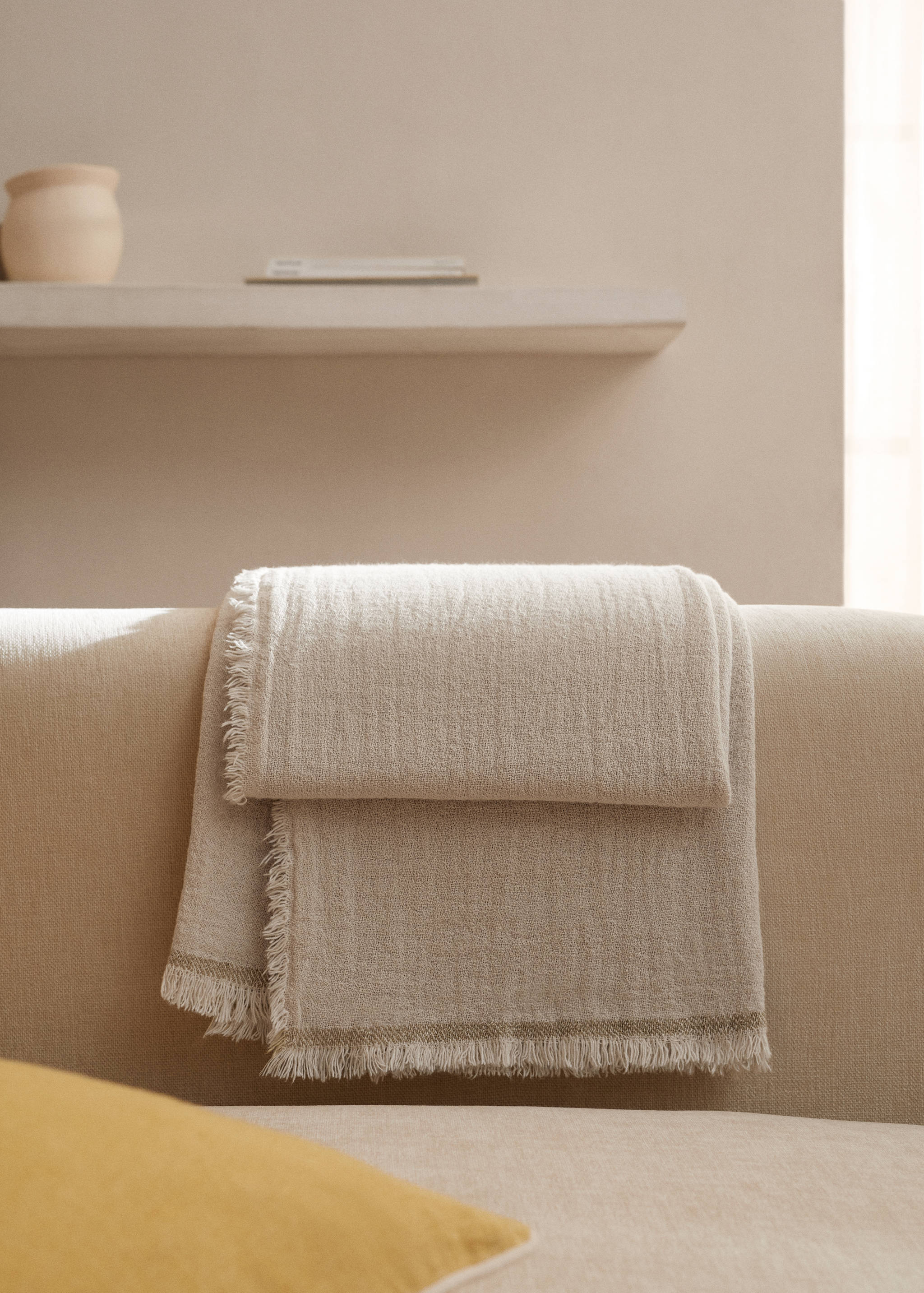 Cotton and linen blanket 130x180cm - General plane