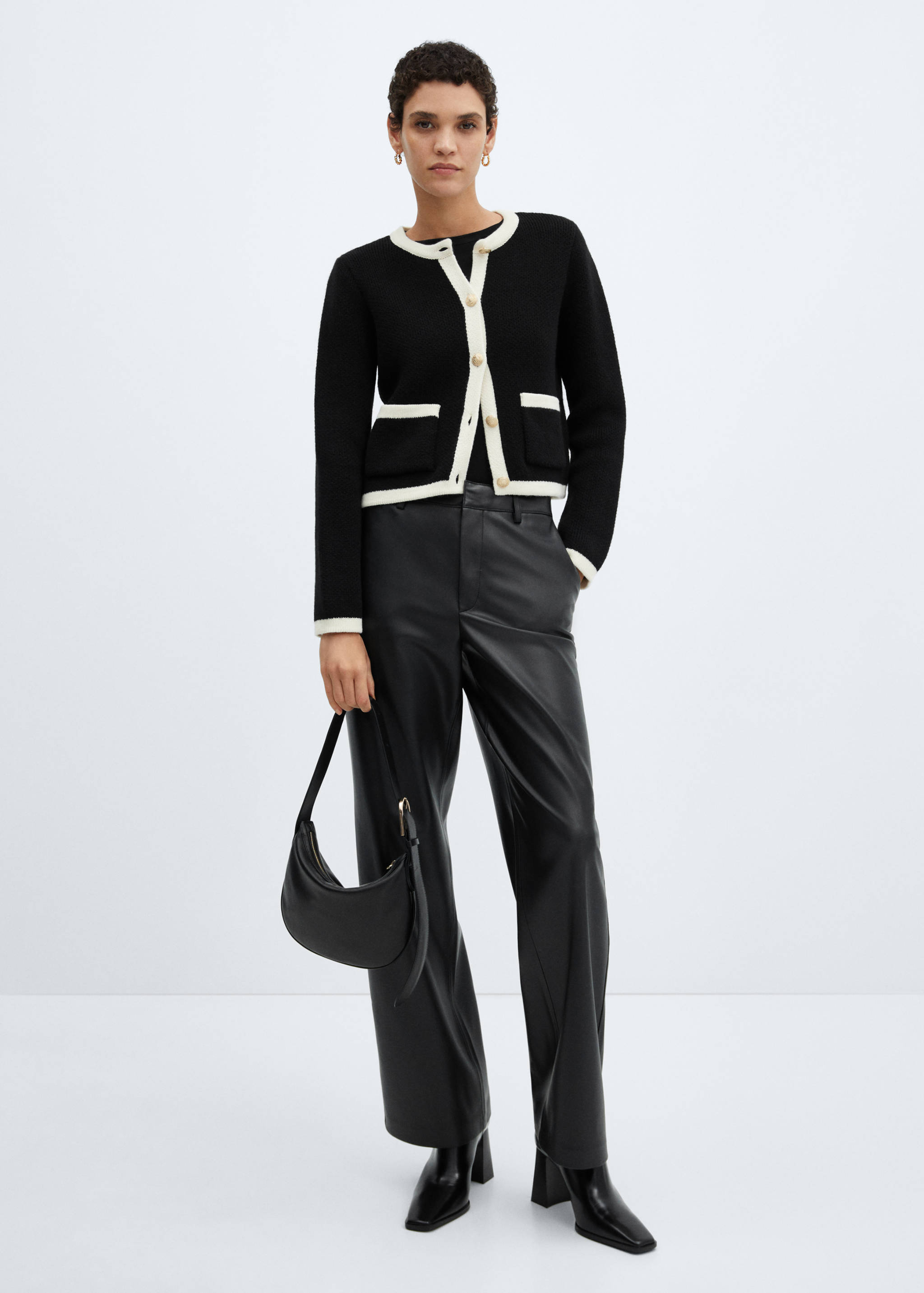 针织纽扣夹克 - null