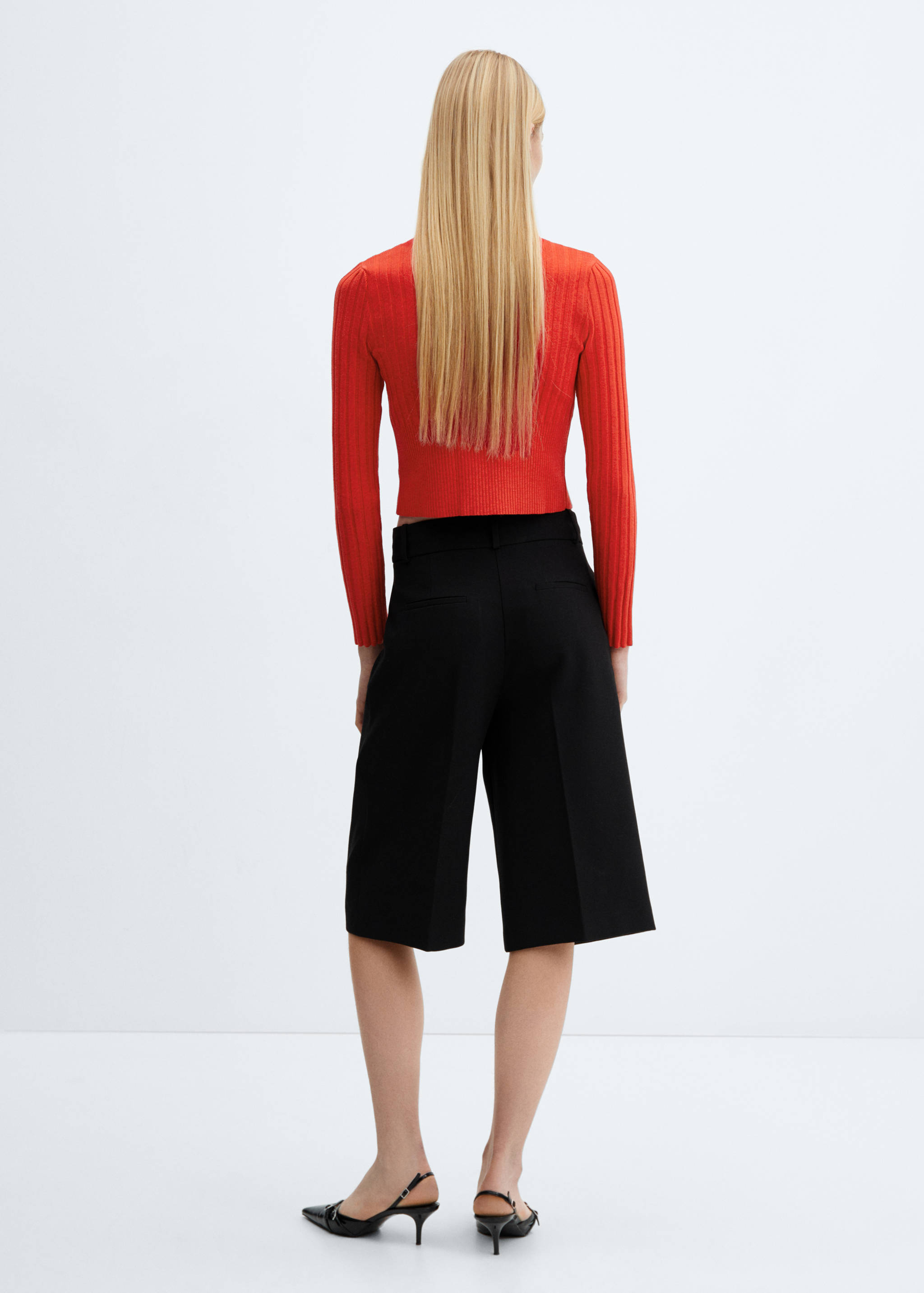 Zipper crop cardigan - Reverse of the article