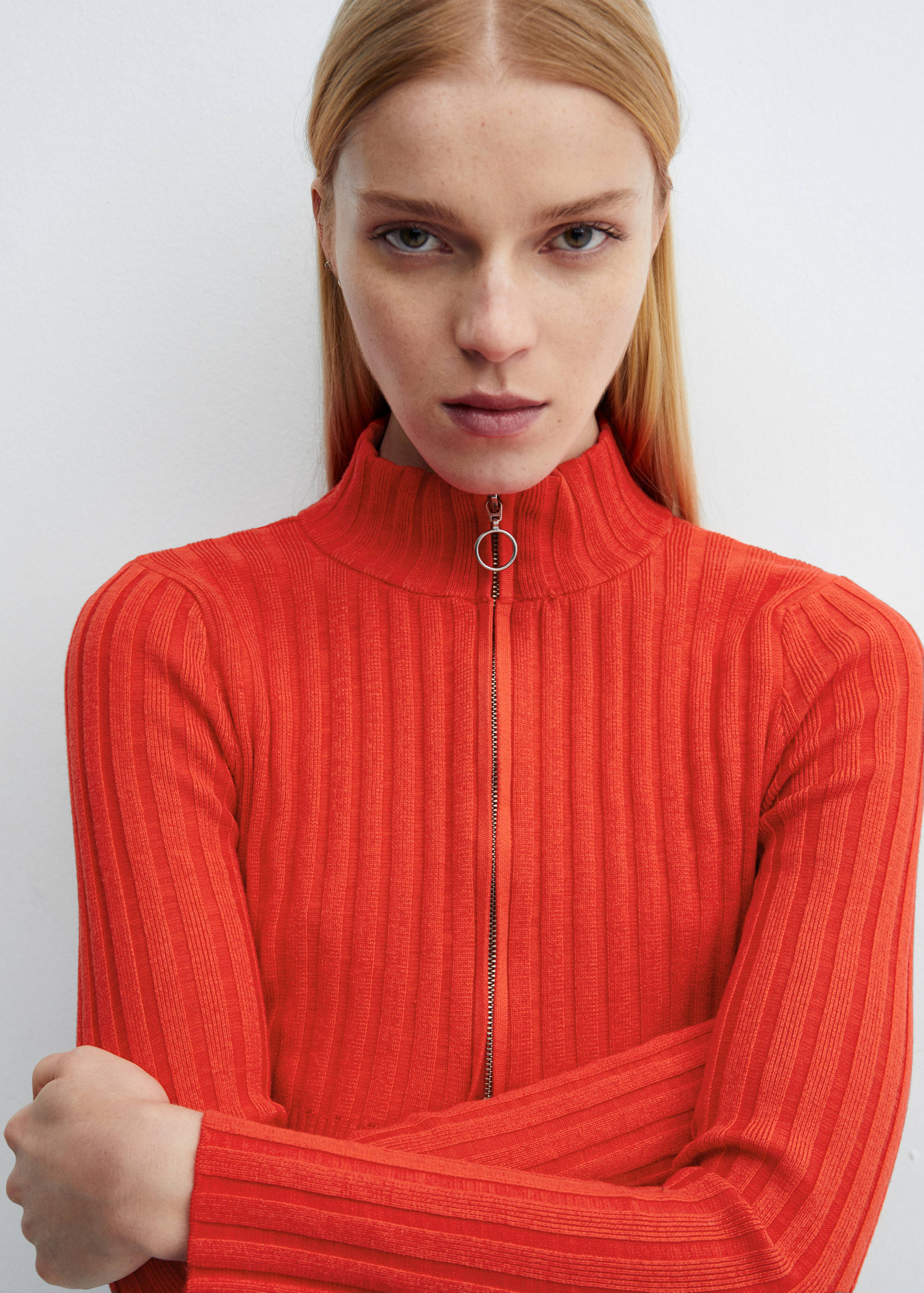 Zipper crop cardigan - Details of the article 1