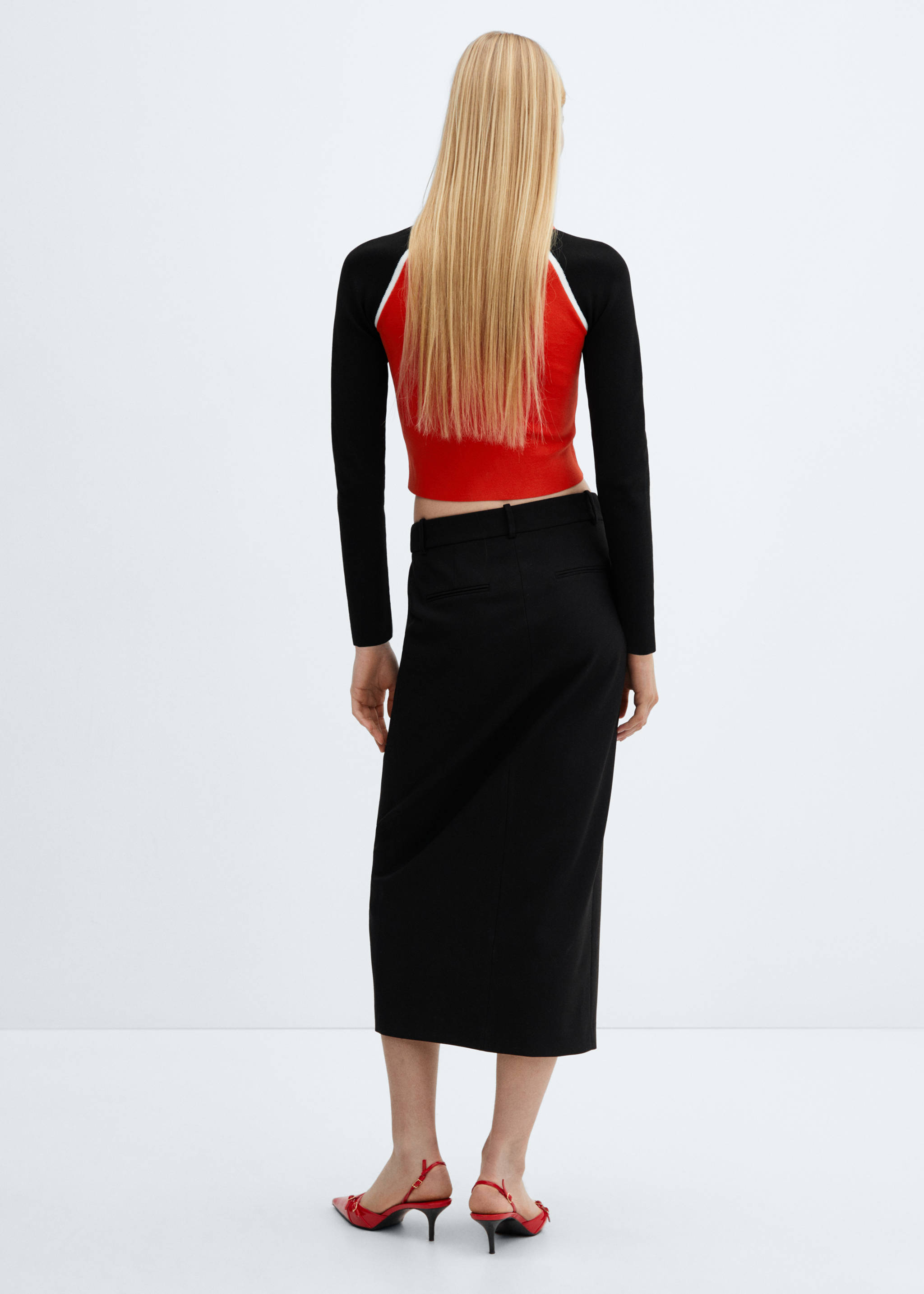 拉链短款开衫 - null