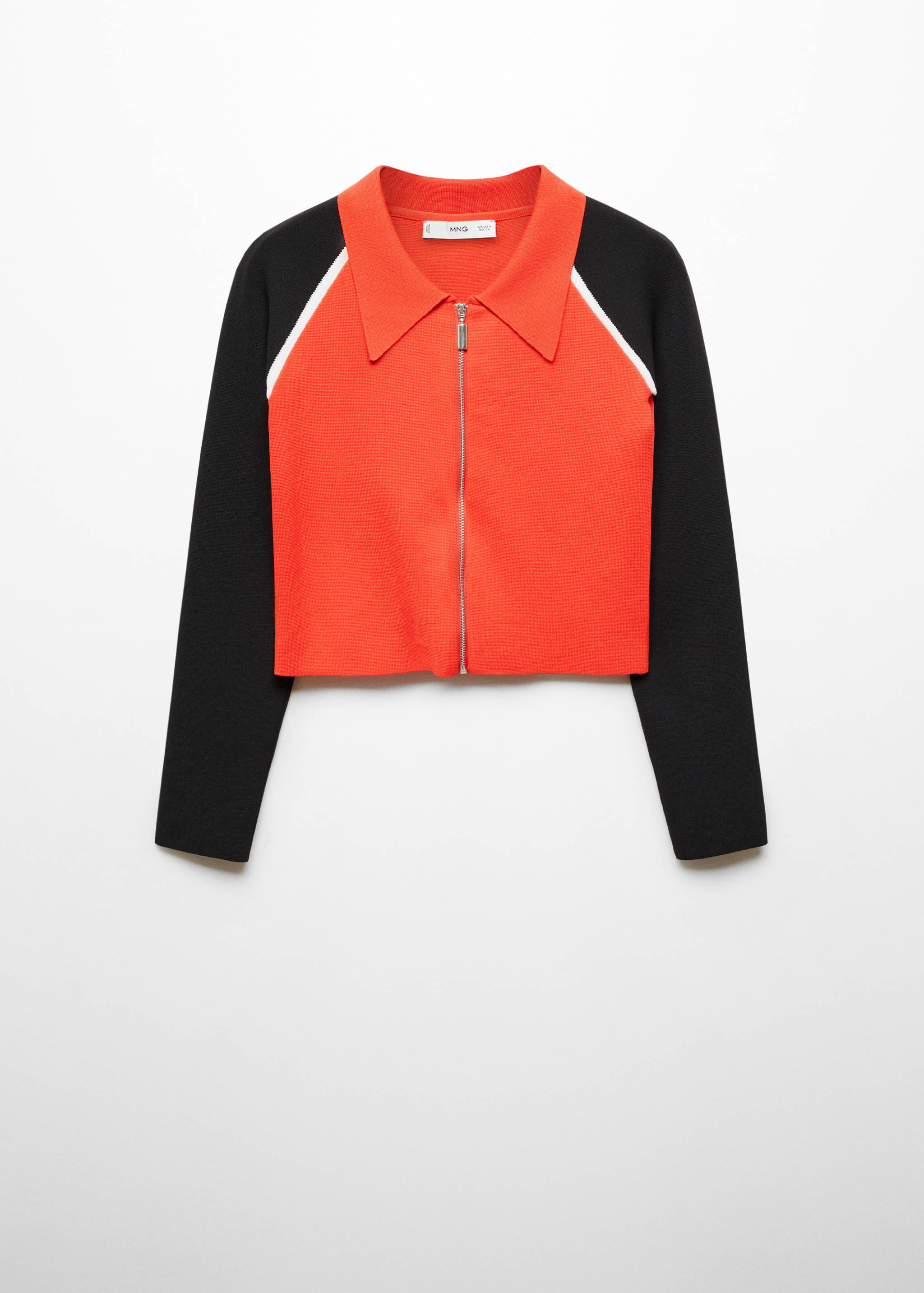 拉链短款开衫 - null