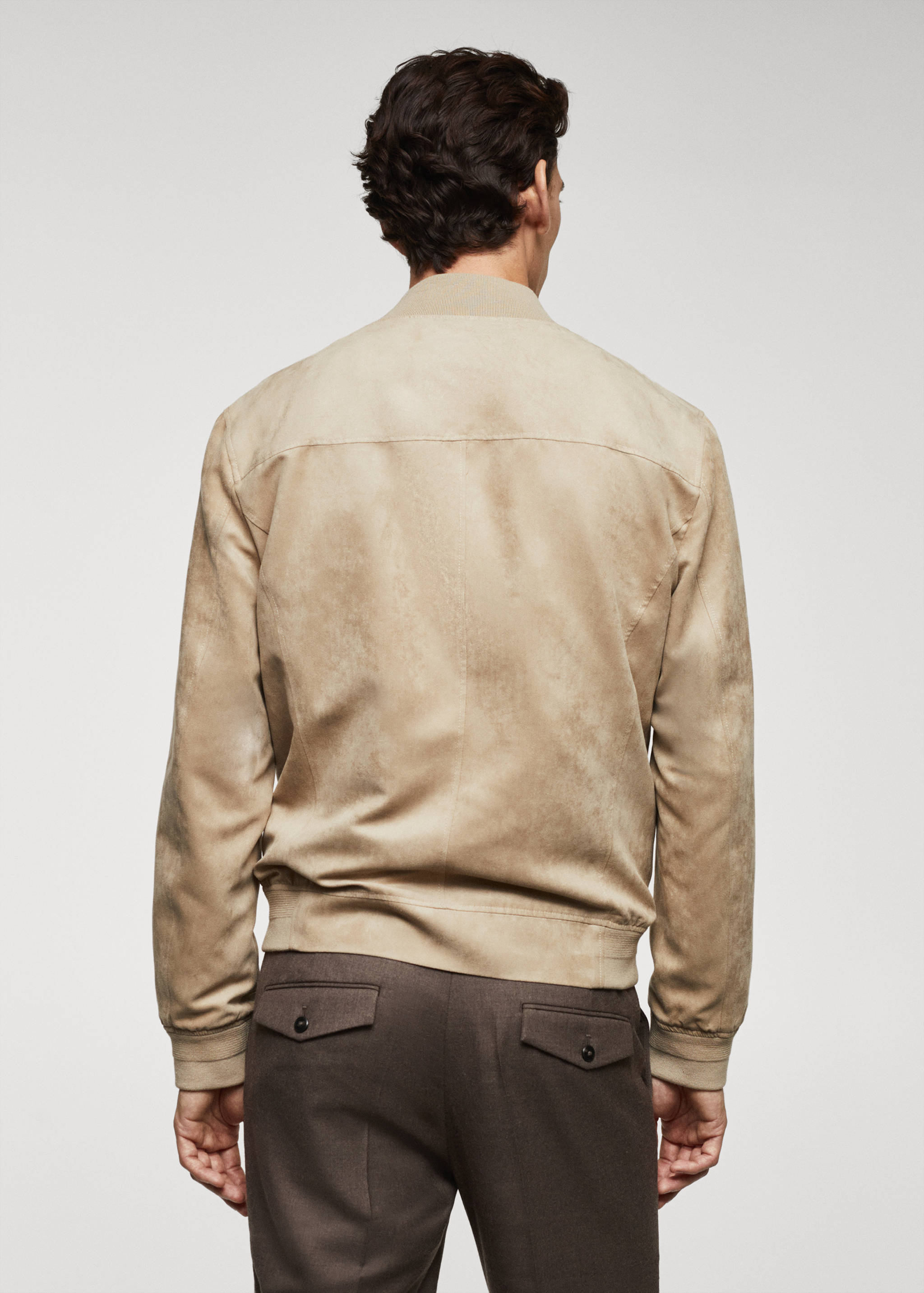 Suede-effect bomber jacket - Reverse of the article