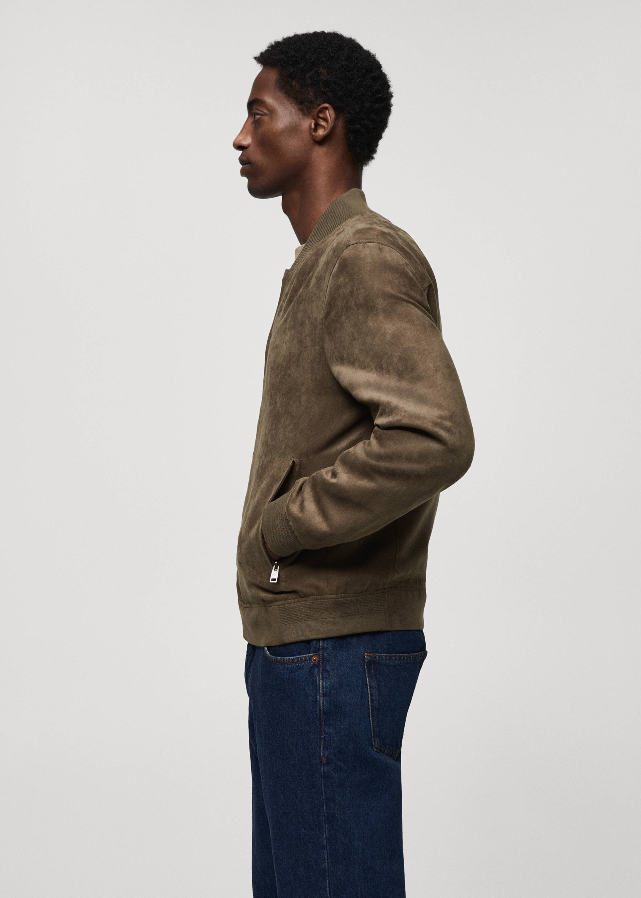 Suede-effect bomber jacket - Details of the article 2