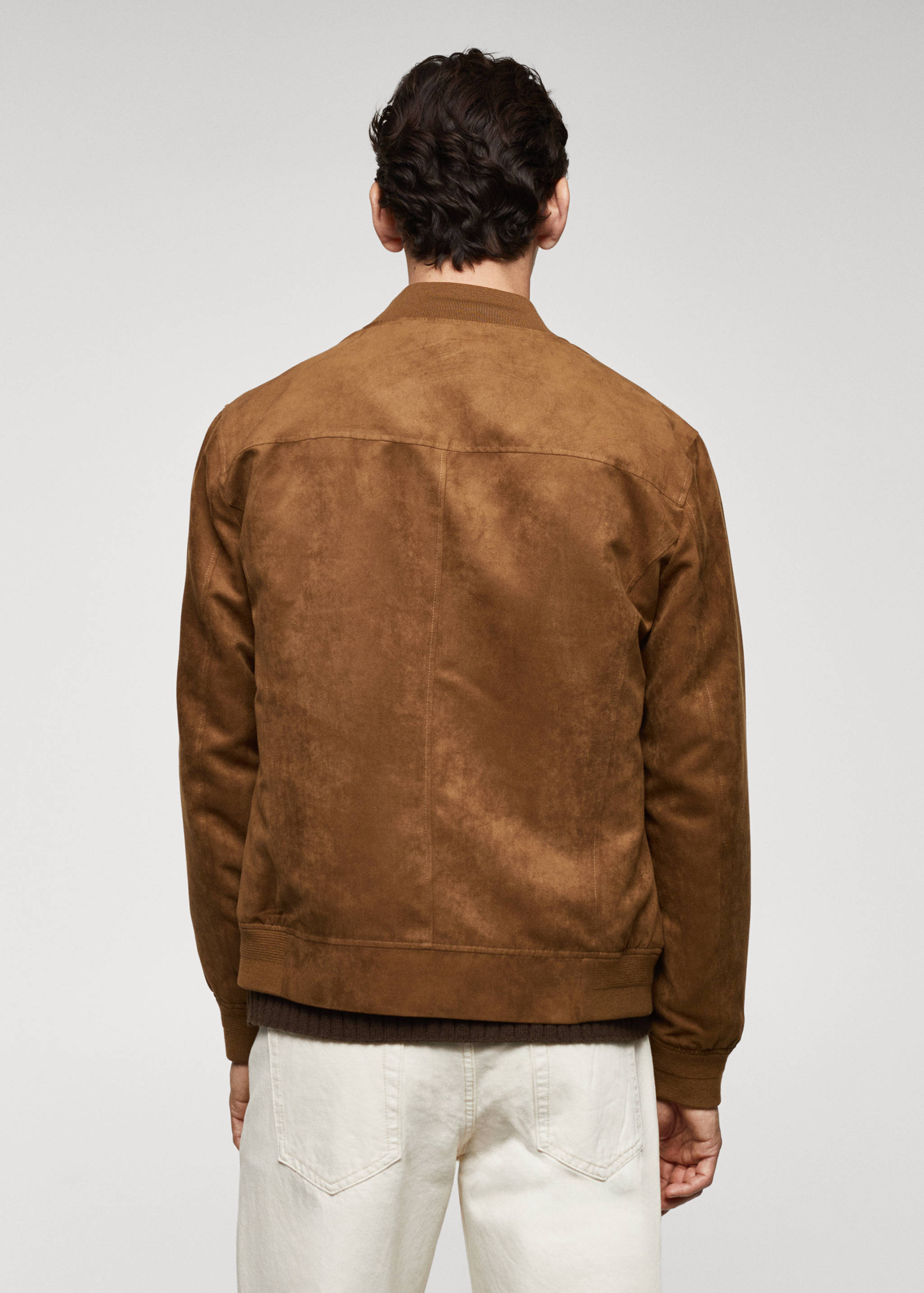 Suede-effect bomber jacket - Reverse of the article