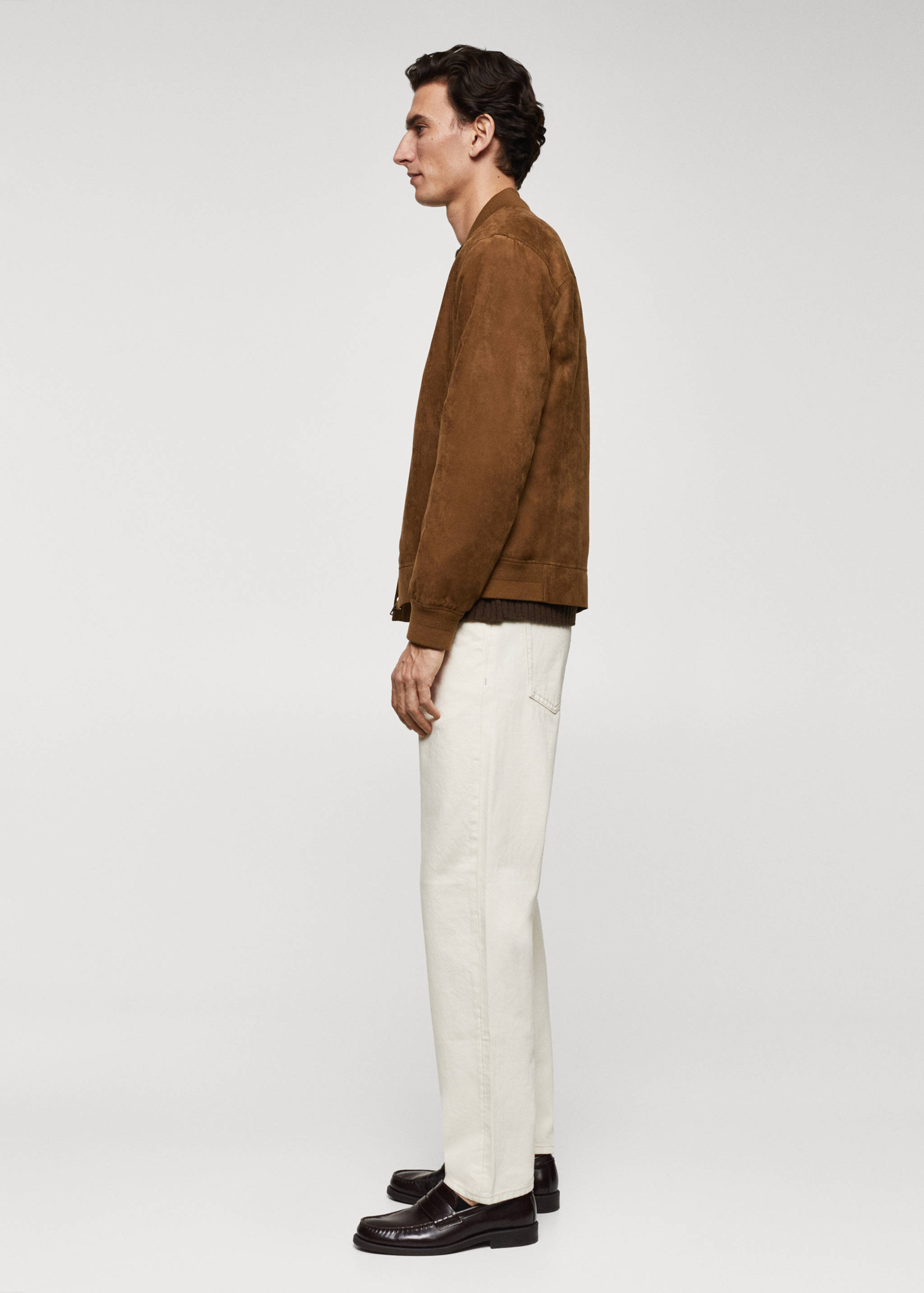 Suede-effect bomber jacket - Details of the article 2