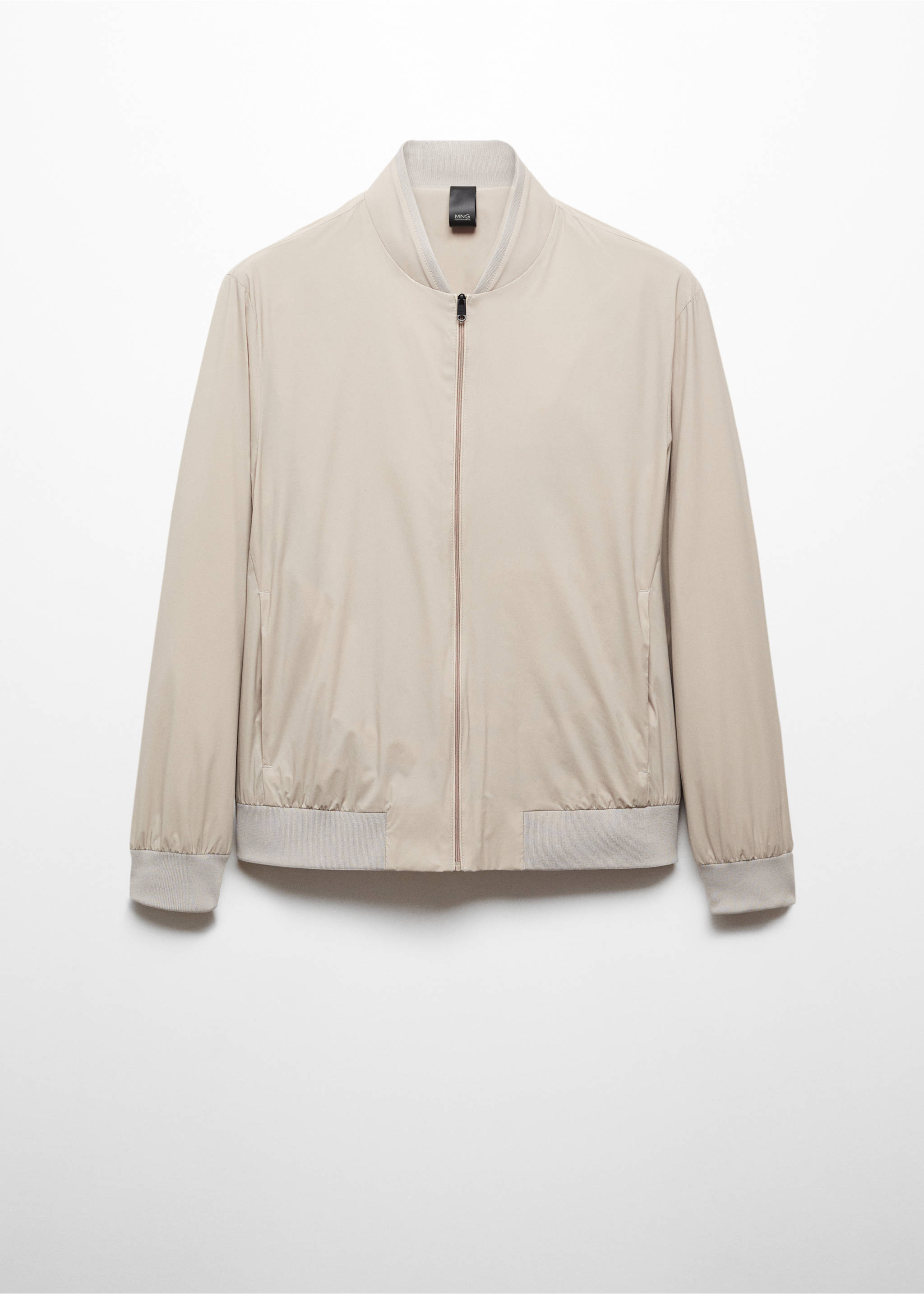 Stretch water-repellent bomber jacket - Article without model, Light/Pastel Grey. Ref: 67044440-00.