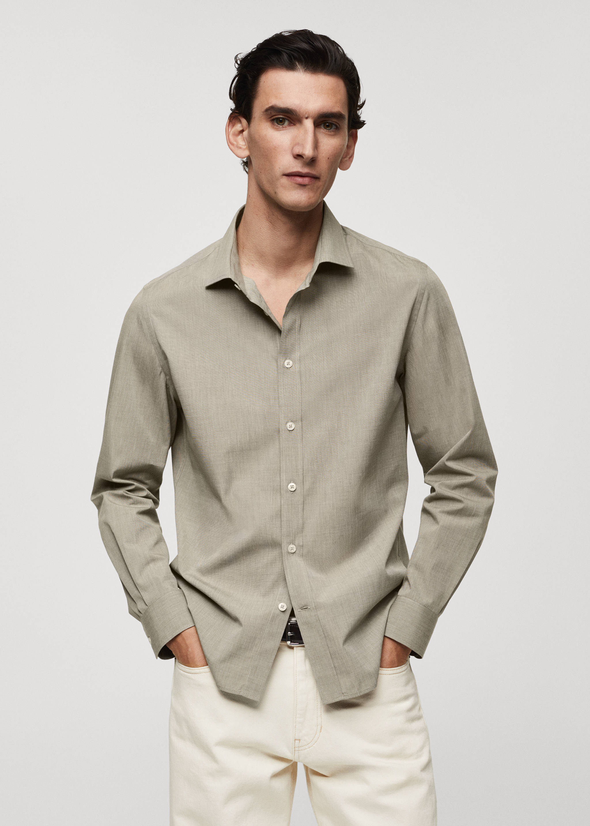 Fil-à-fil cotton shirt - Medium plane