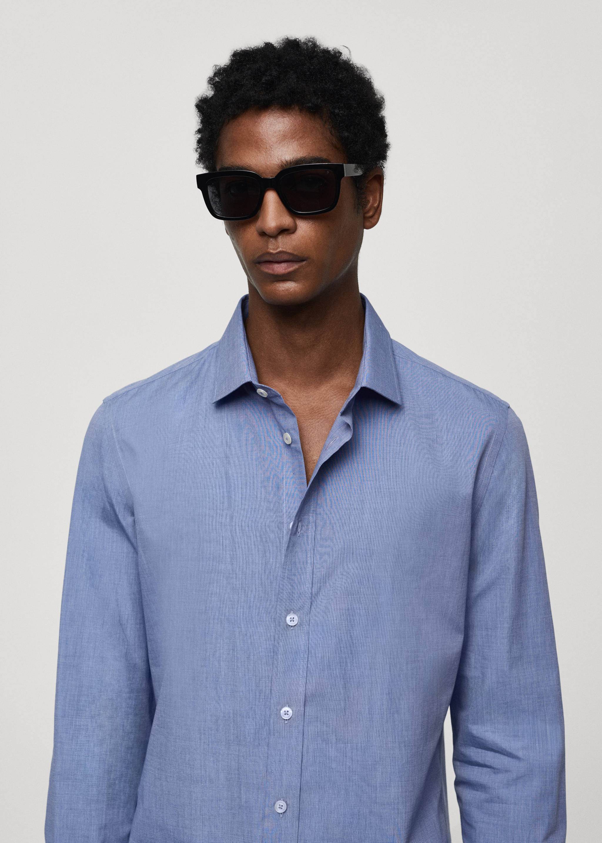 Fil-à-fil cotton shirt - Details of the article 1