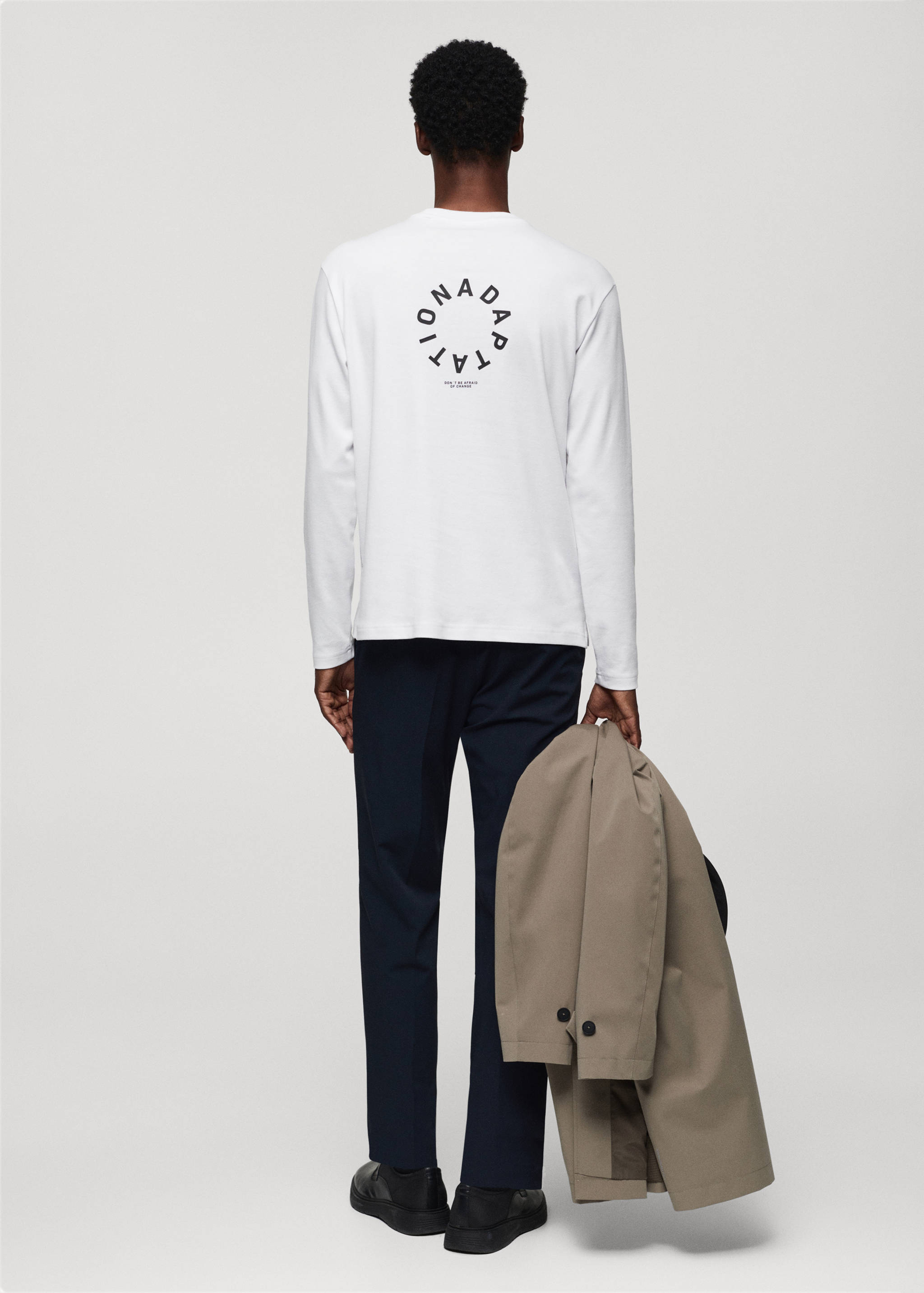 T-shirt 100 % coton détail imprimé - Verso de l’article