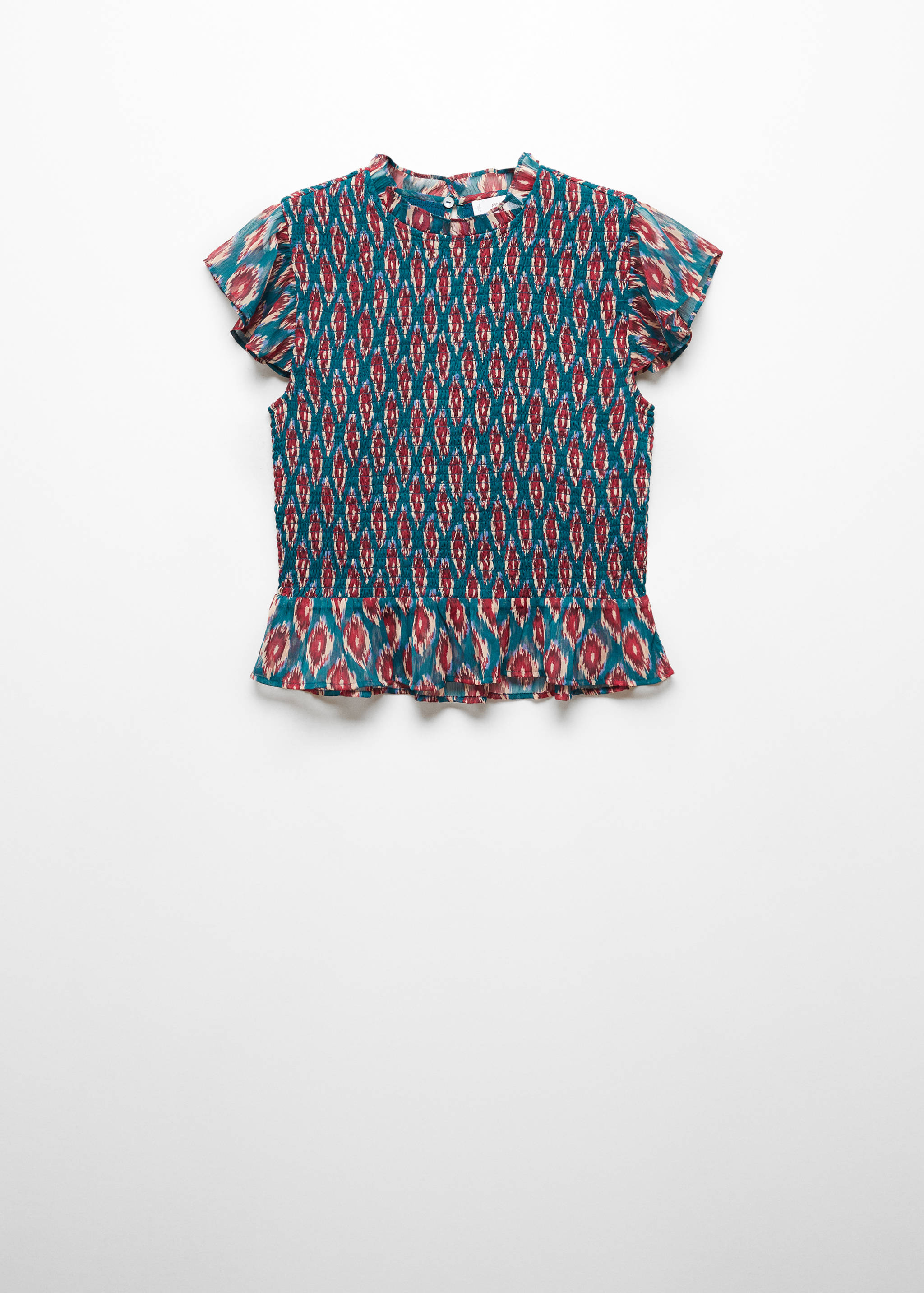 Frilled-sleeve ruched blouse - Article without model