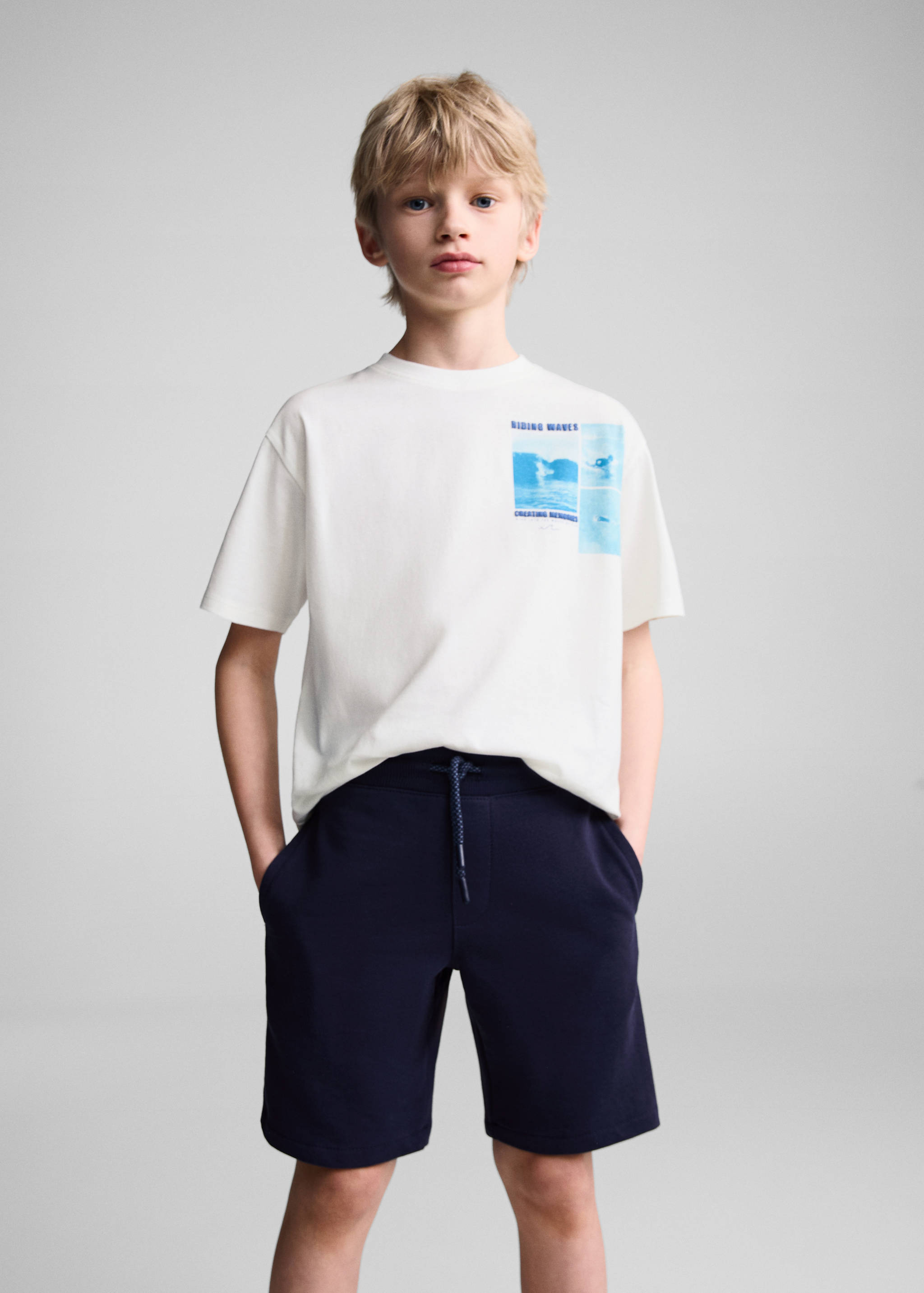 Bermuda coton taille élastique - Plan moyen