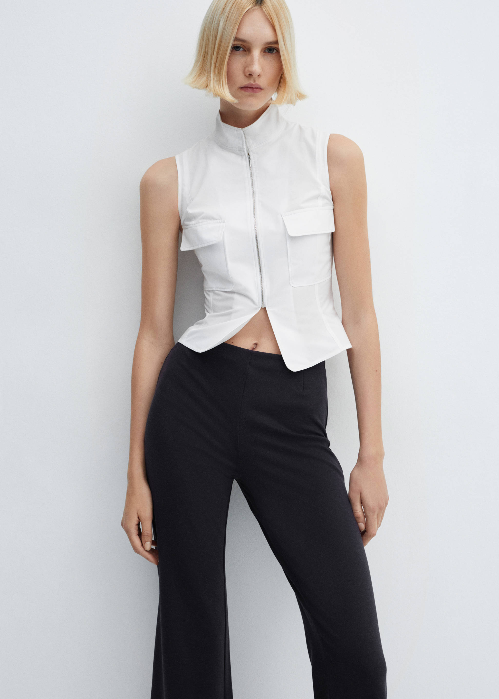 Трикотажні штани з високою посадкою - Детальніше про товар 1