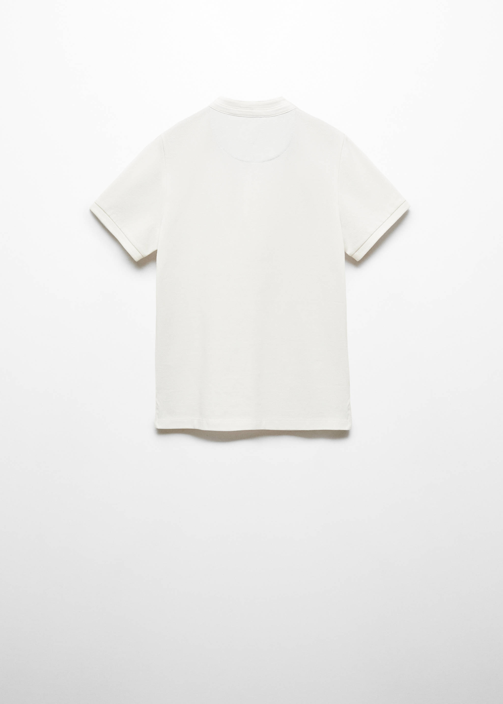 Polo de algodão com gola de mandarim - Verso do artigo