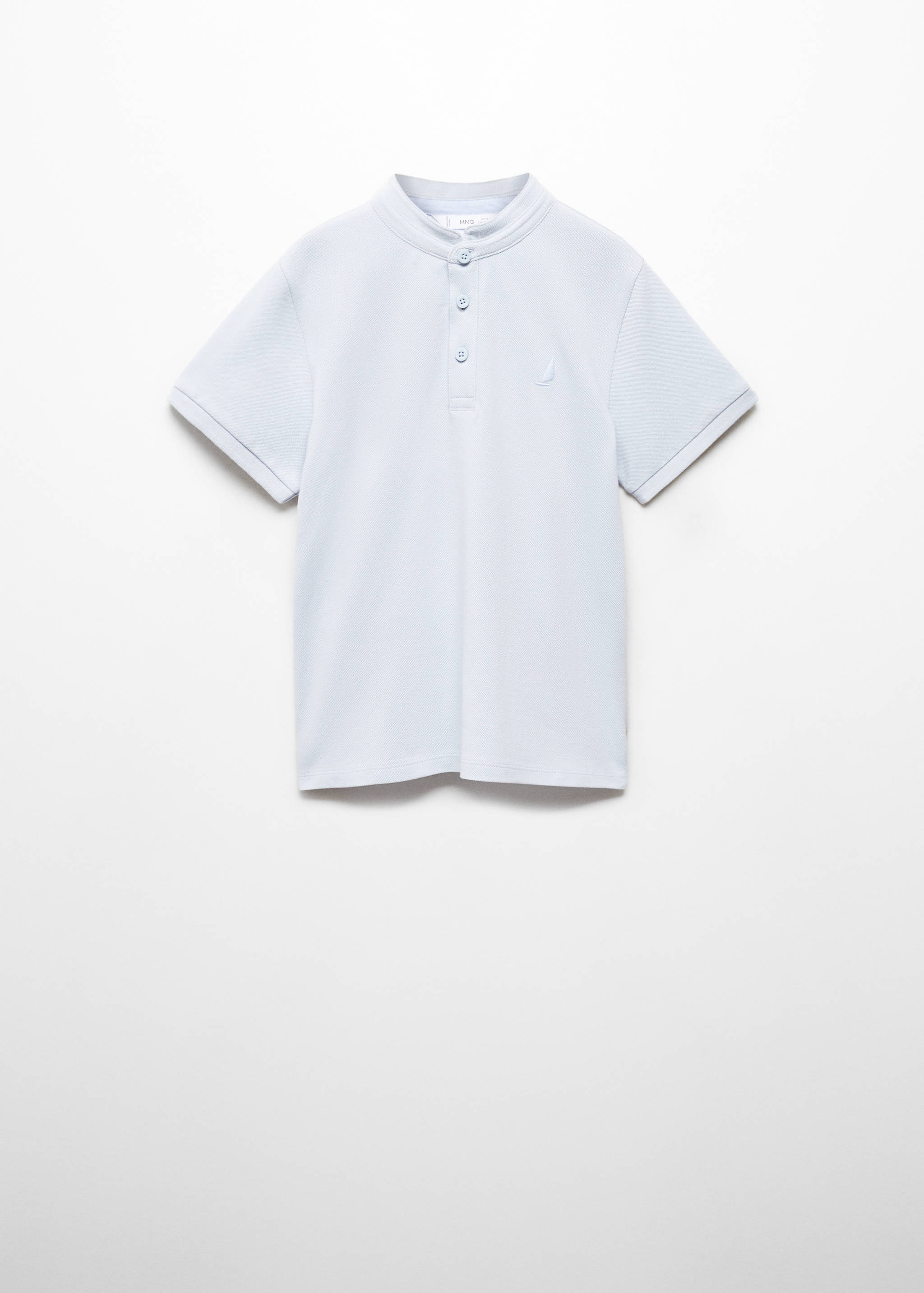 Polo de algodão com gola de mandarim - Artigo sem modelo