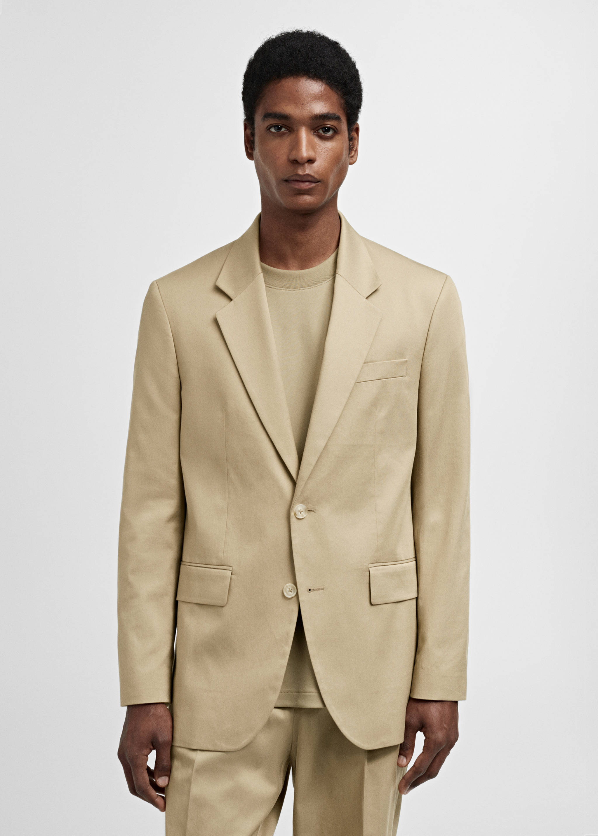 Regular fit suit blazer - Medium plane