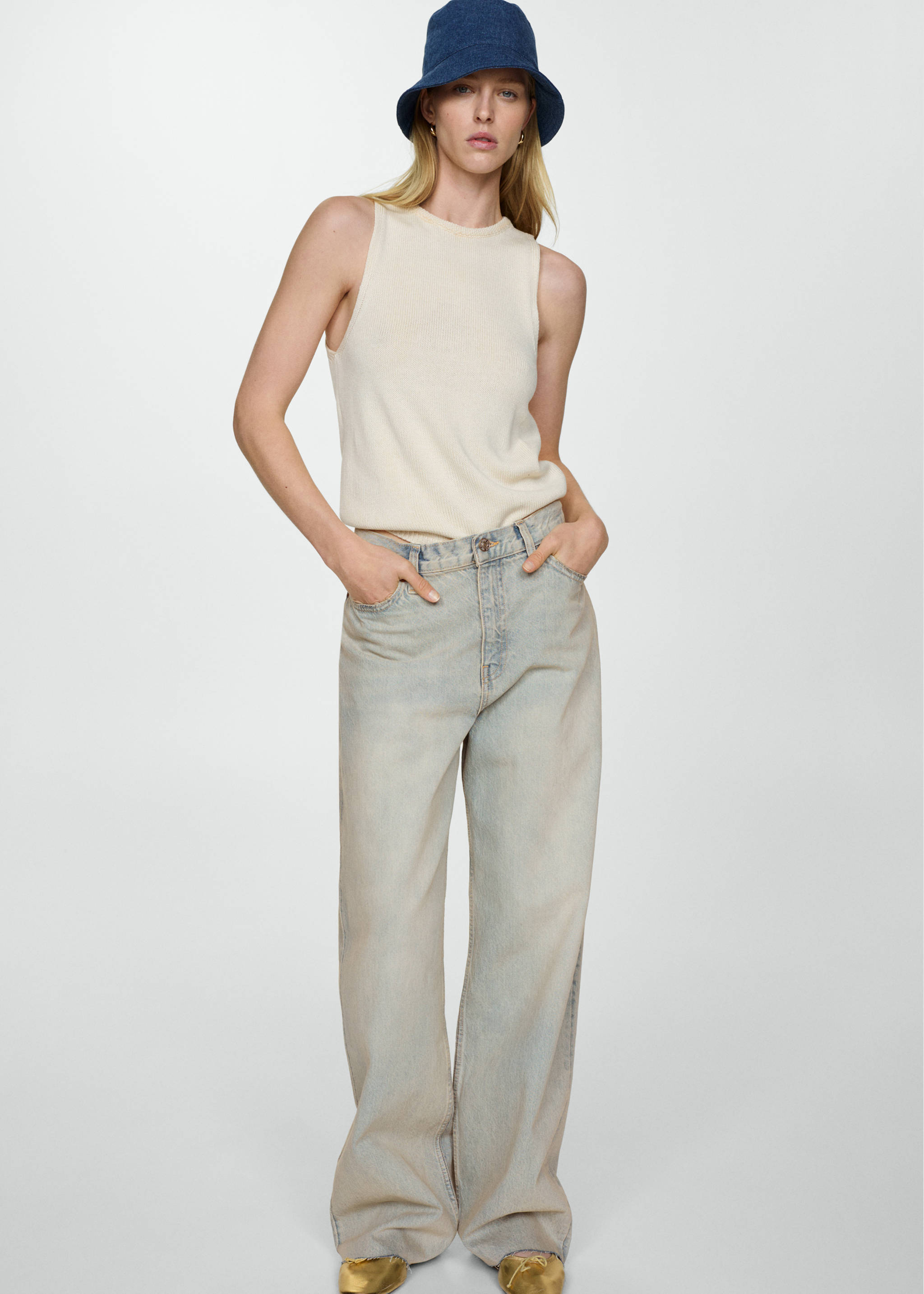 High-waisted wideleg jeans - Details of the article 2