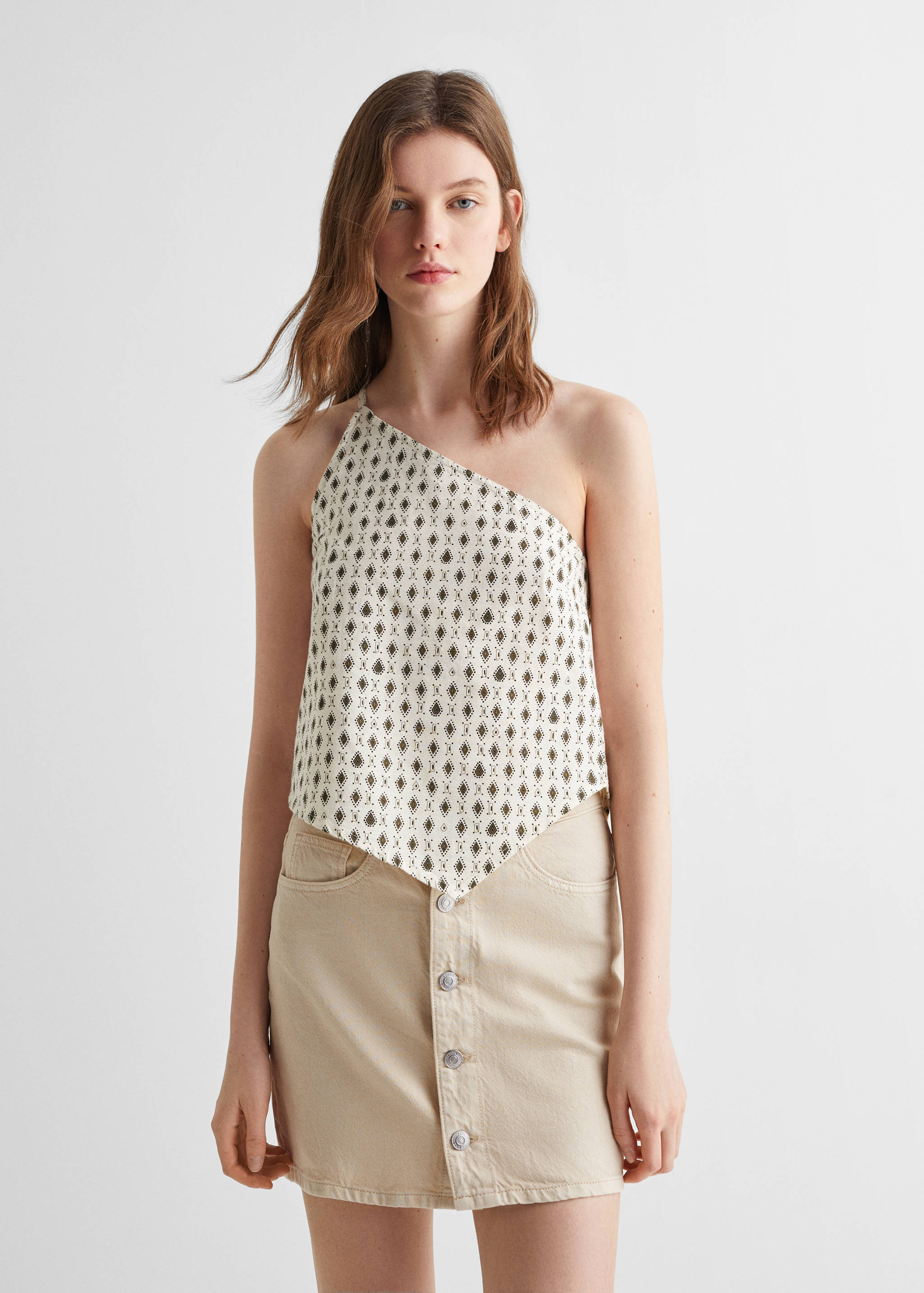 Top asymétrique imprimé - Plan moyen