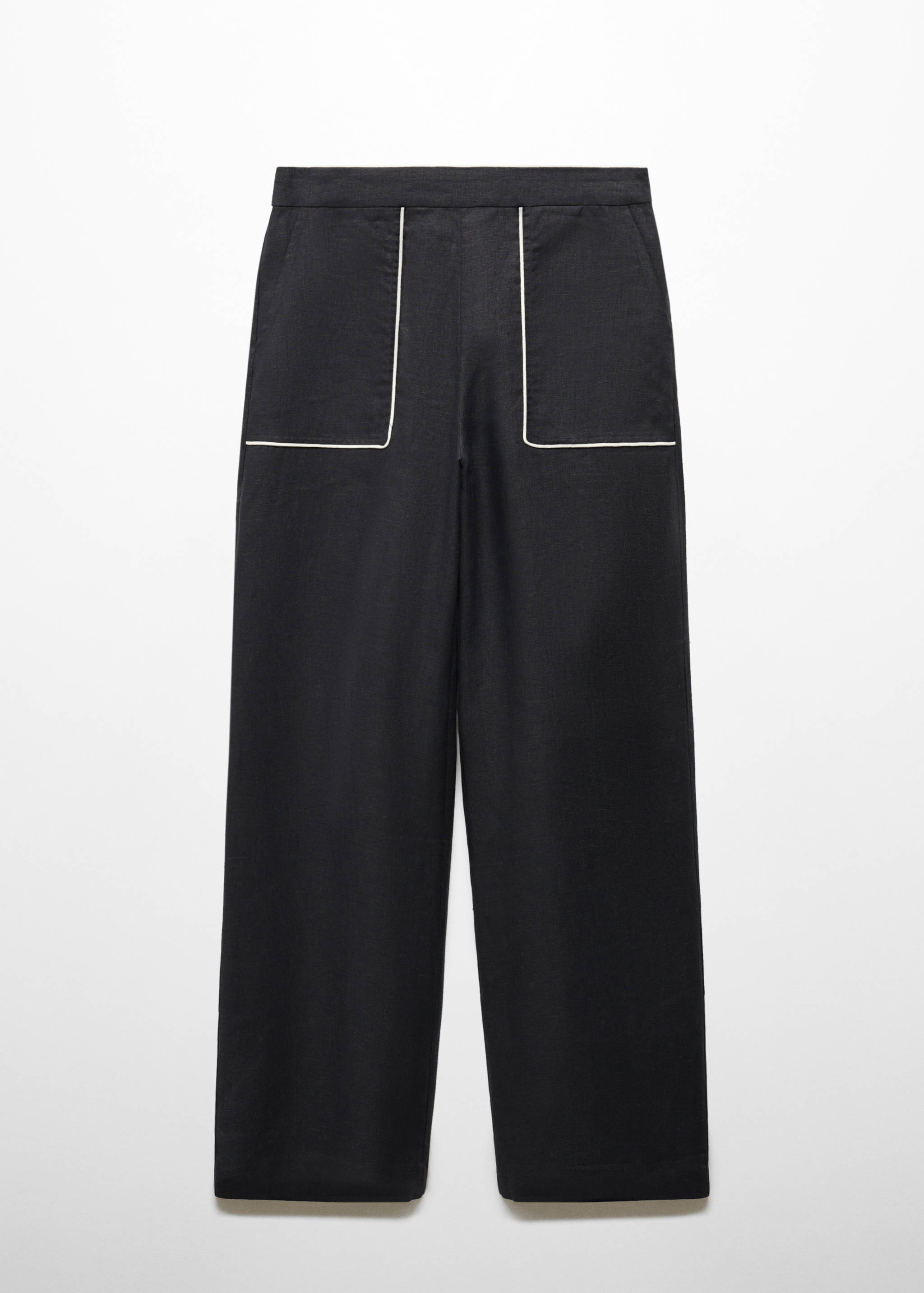 Contrast trim linen trousers - Article without model