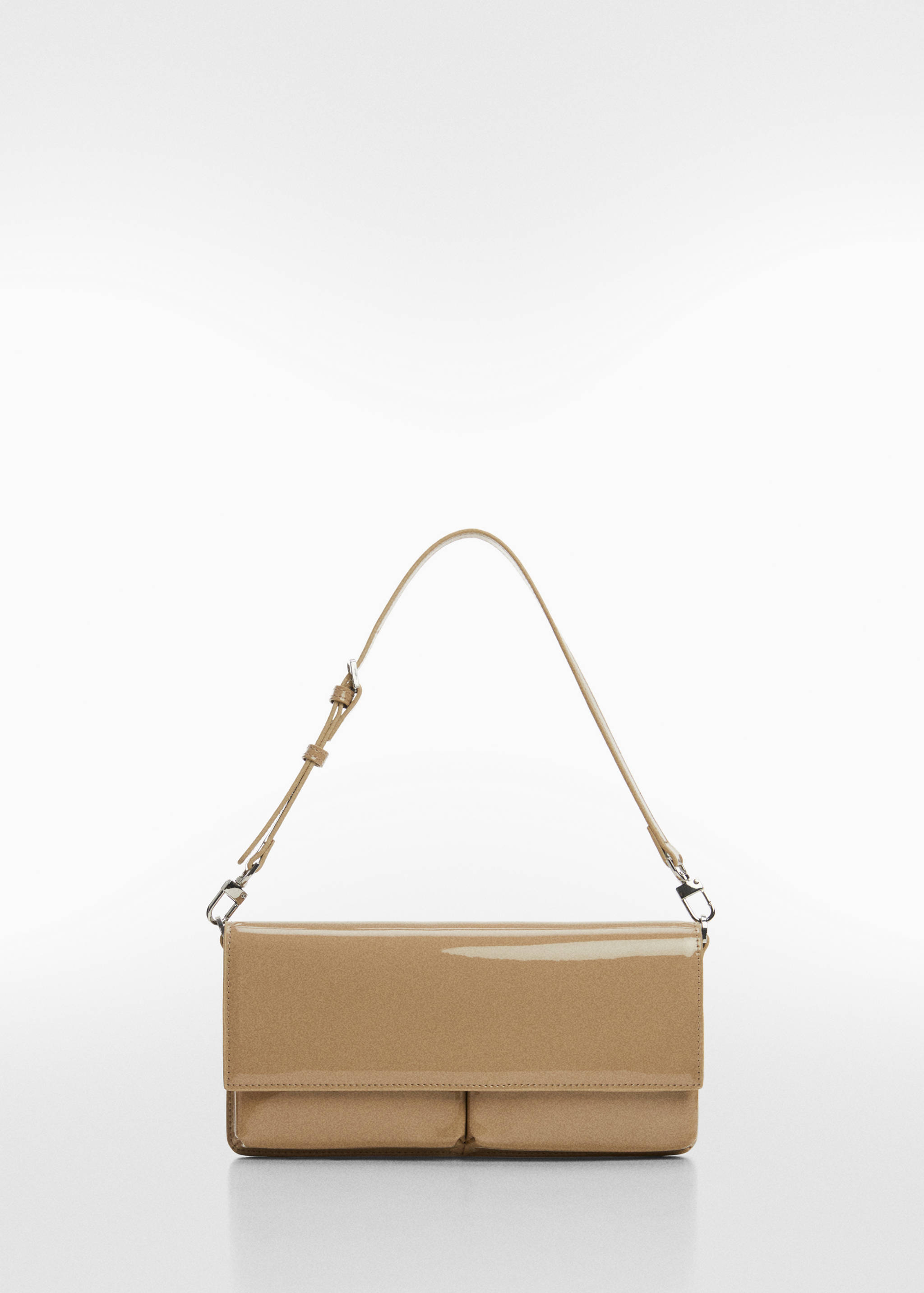 페이턴트 가죽 이펙트 더블 구성 백 - 모델 없는 상품