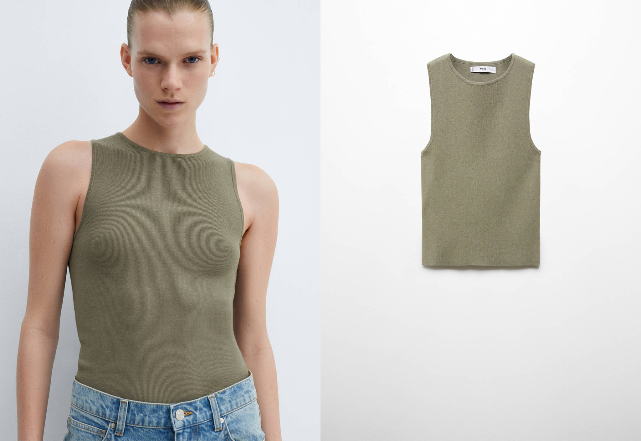 Knitted top with wide straps - Panoramic plane