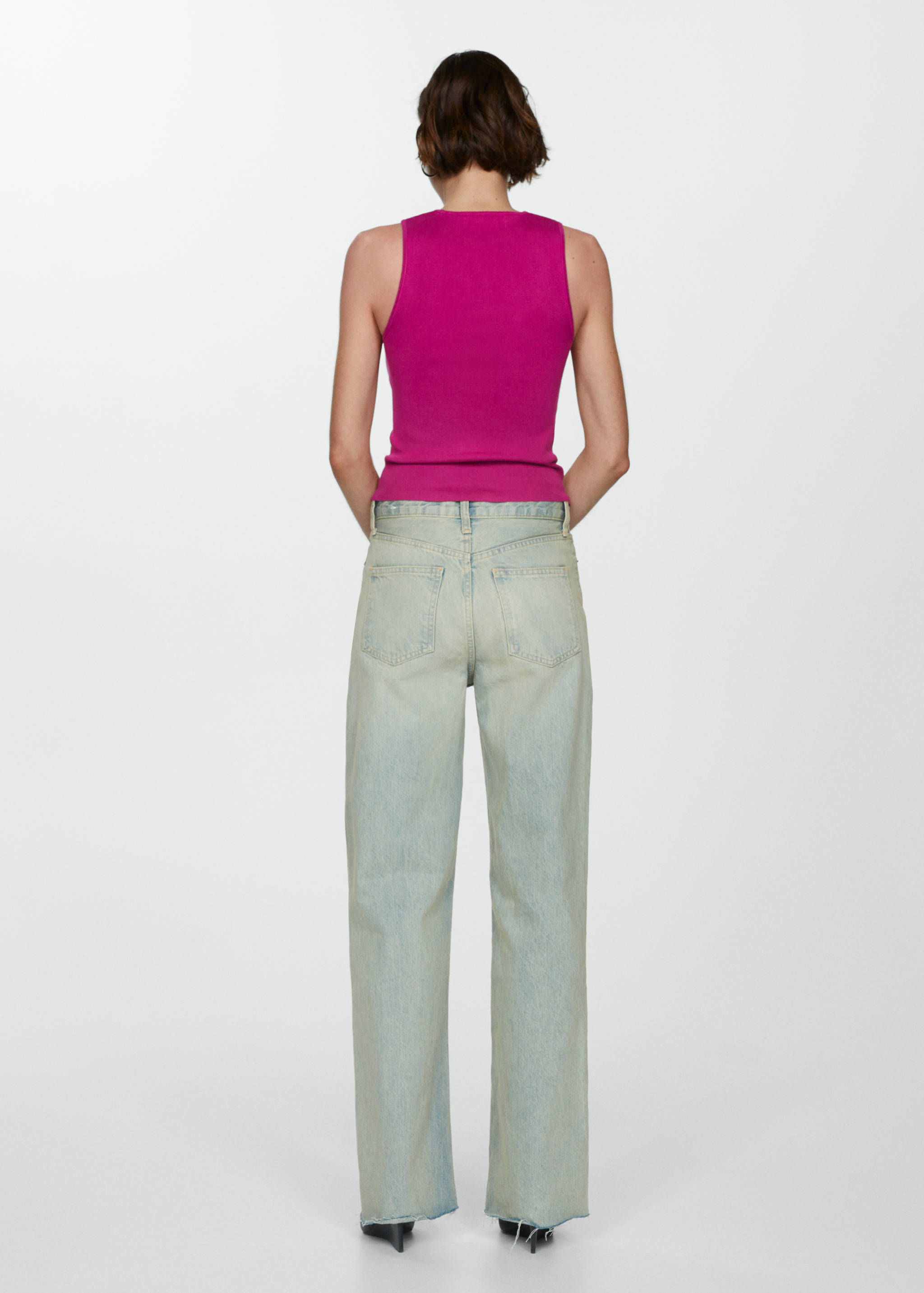 Knitted top with wide straps - Reverse of the article