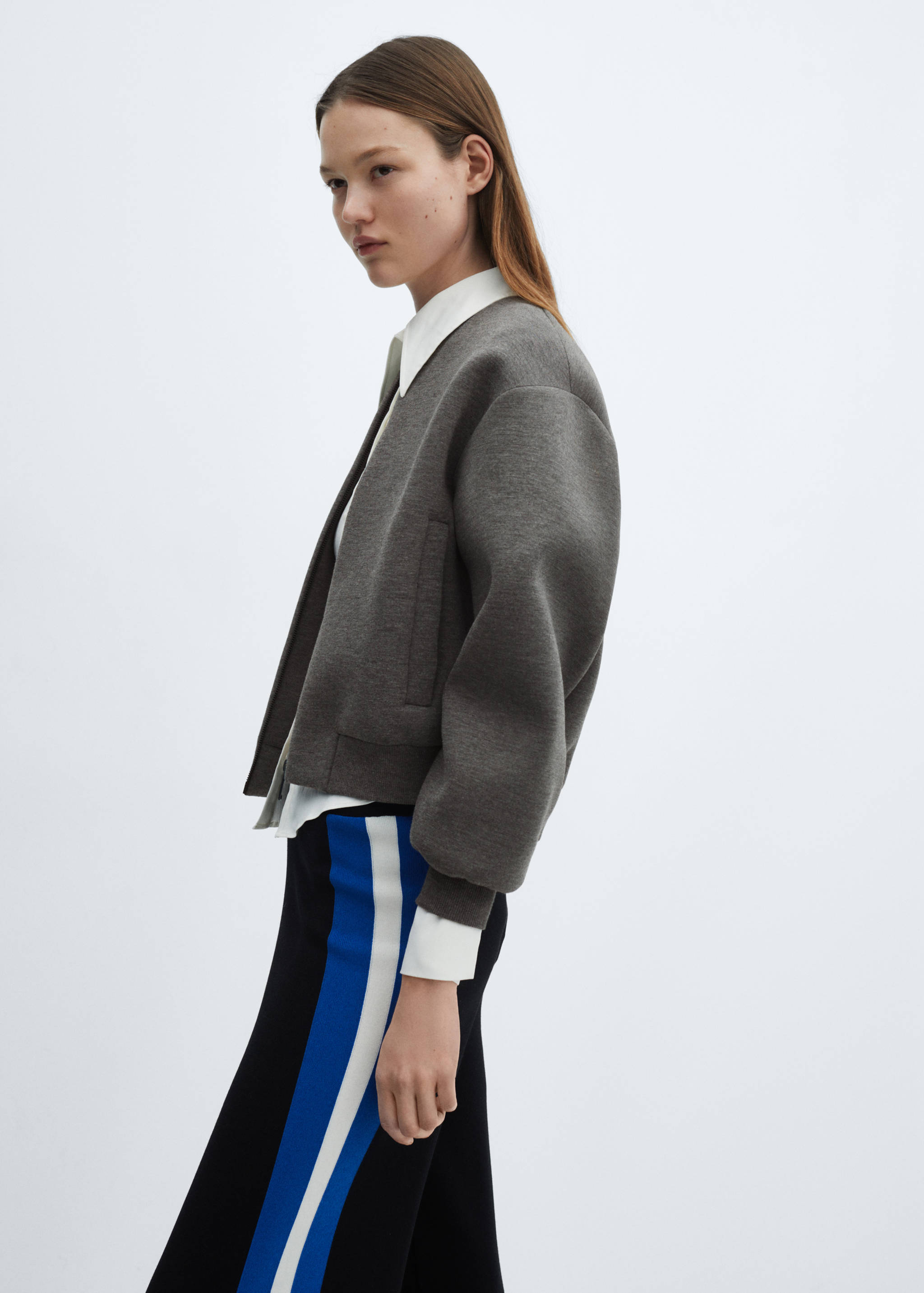 Veste bomber fermeture Éclair - Plan moyen