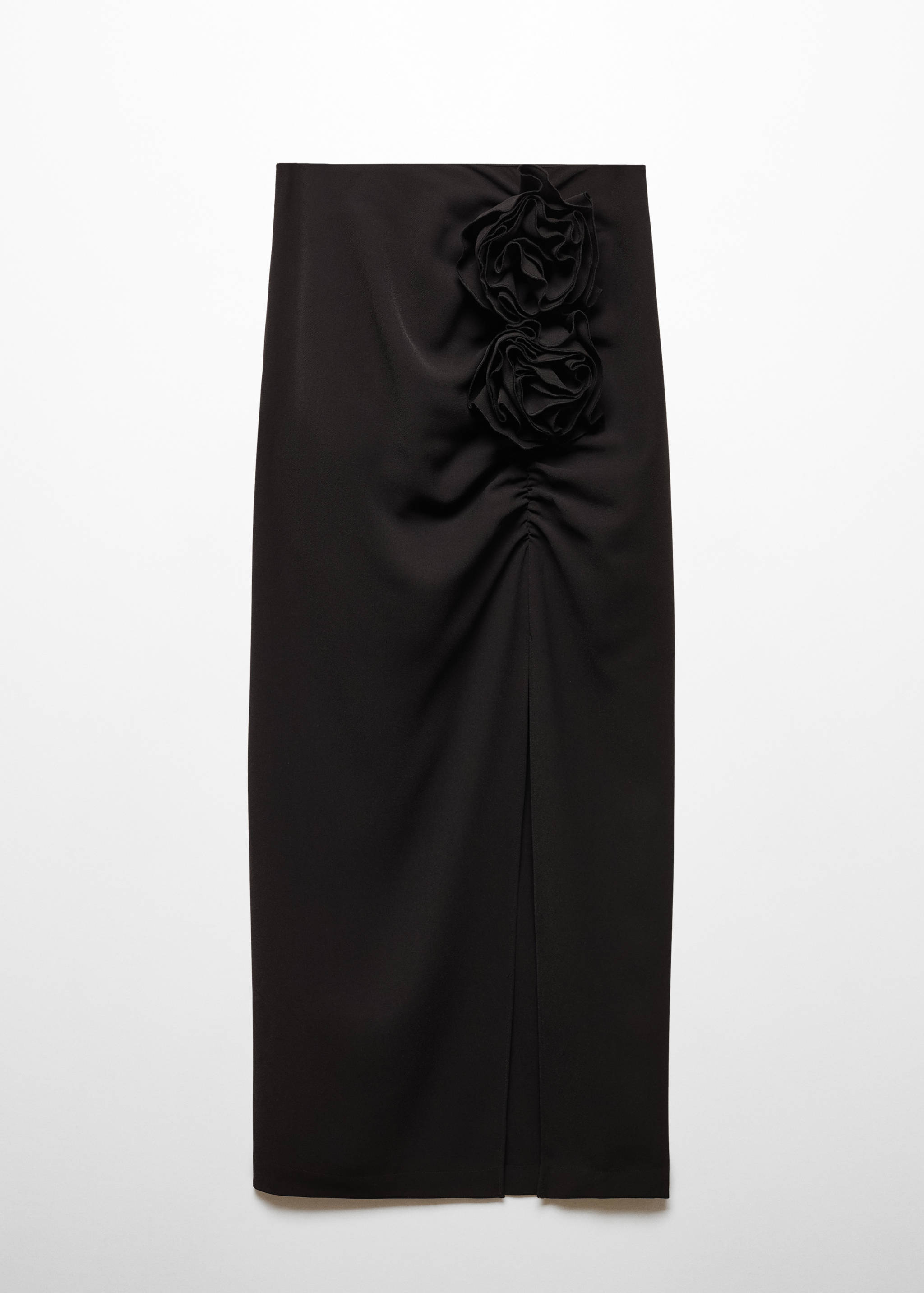 Skirt with slit and floral appliqué - Article without model