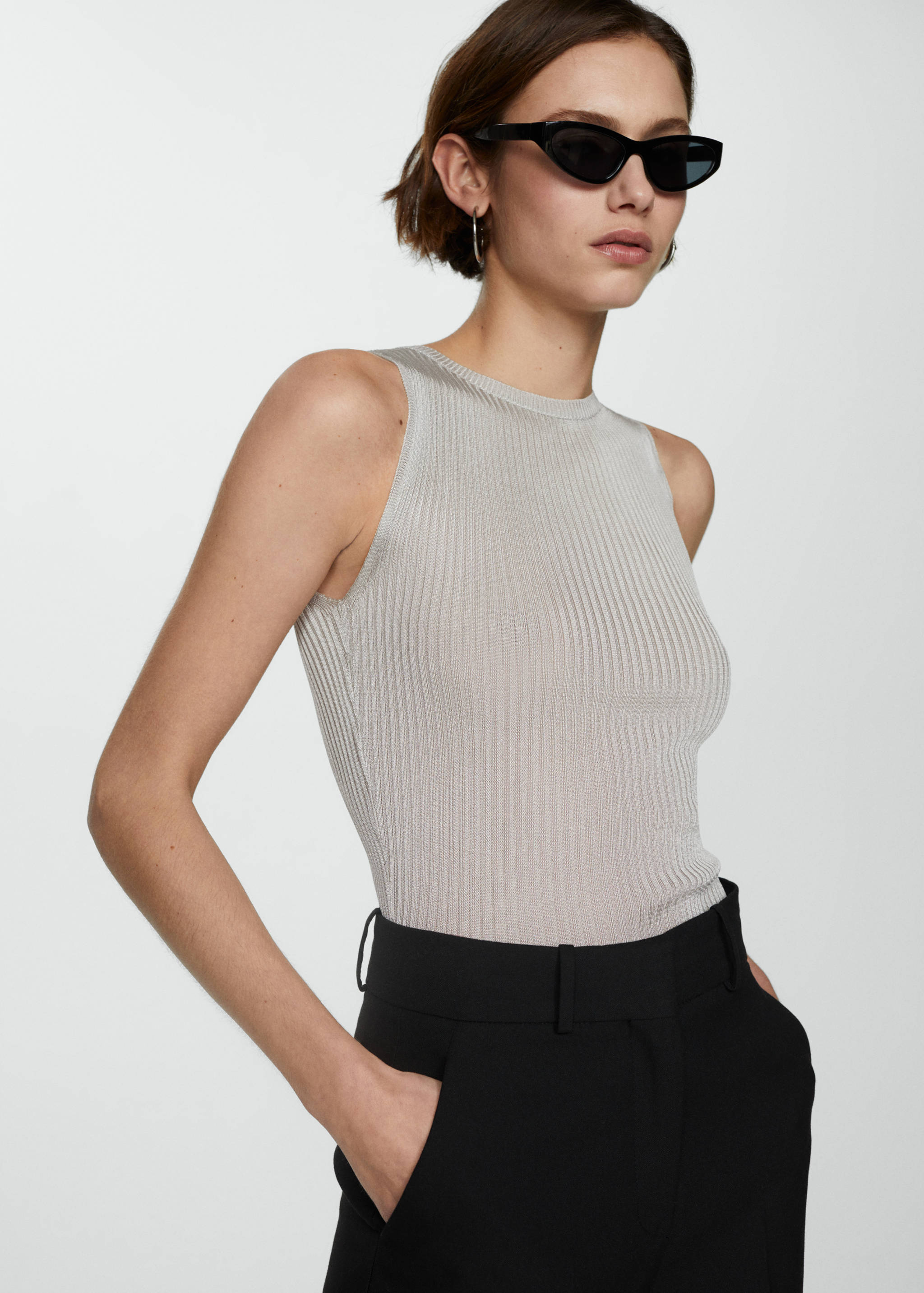 Knitted top with metallic thread - Medium plane