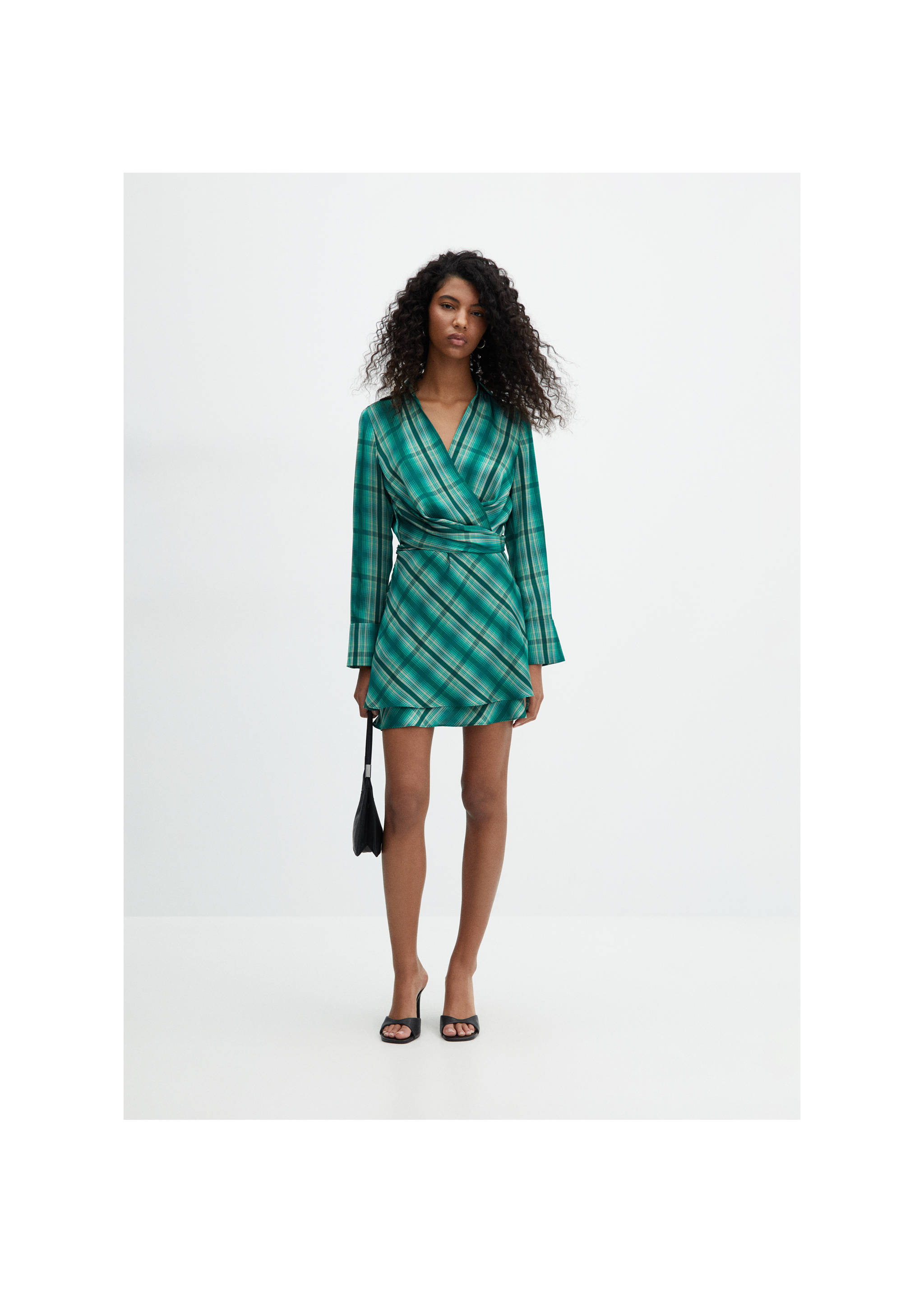 Check bow dress - General plane, Green. Ref: 67045754-00.