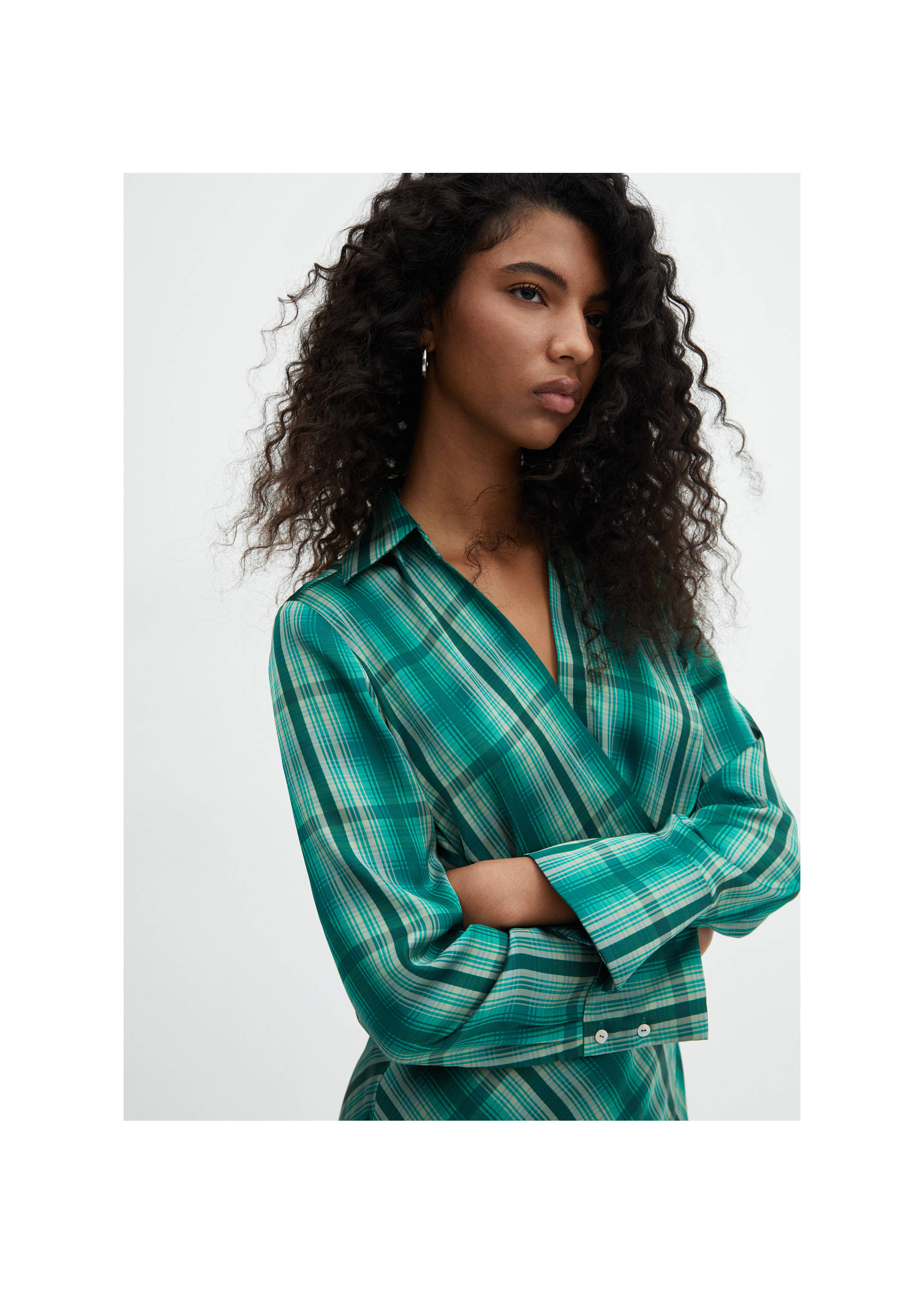 Check bow dress - Medium plane, Green. Ref: 67045754-00.