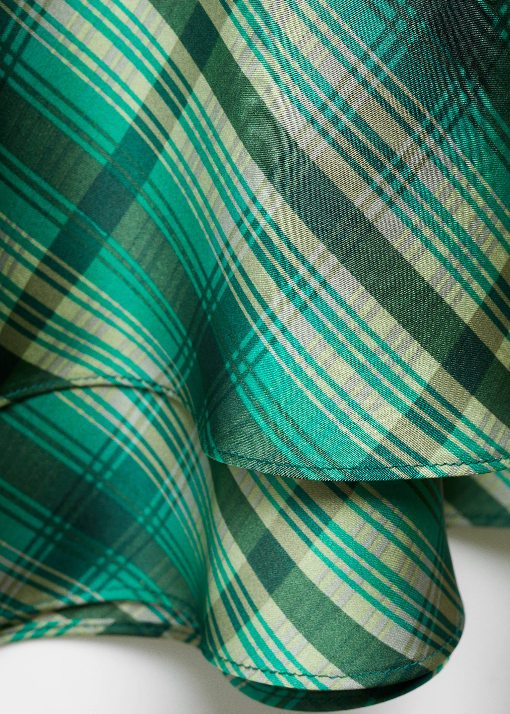 Check bow dress - Details of the article 8, Green. Ref: 67045754-00.