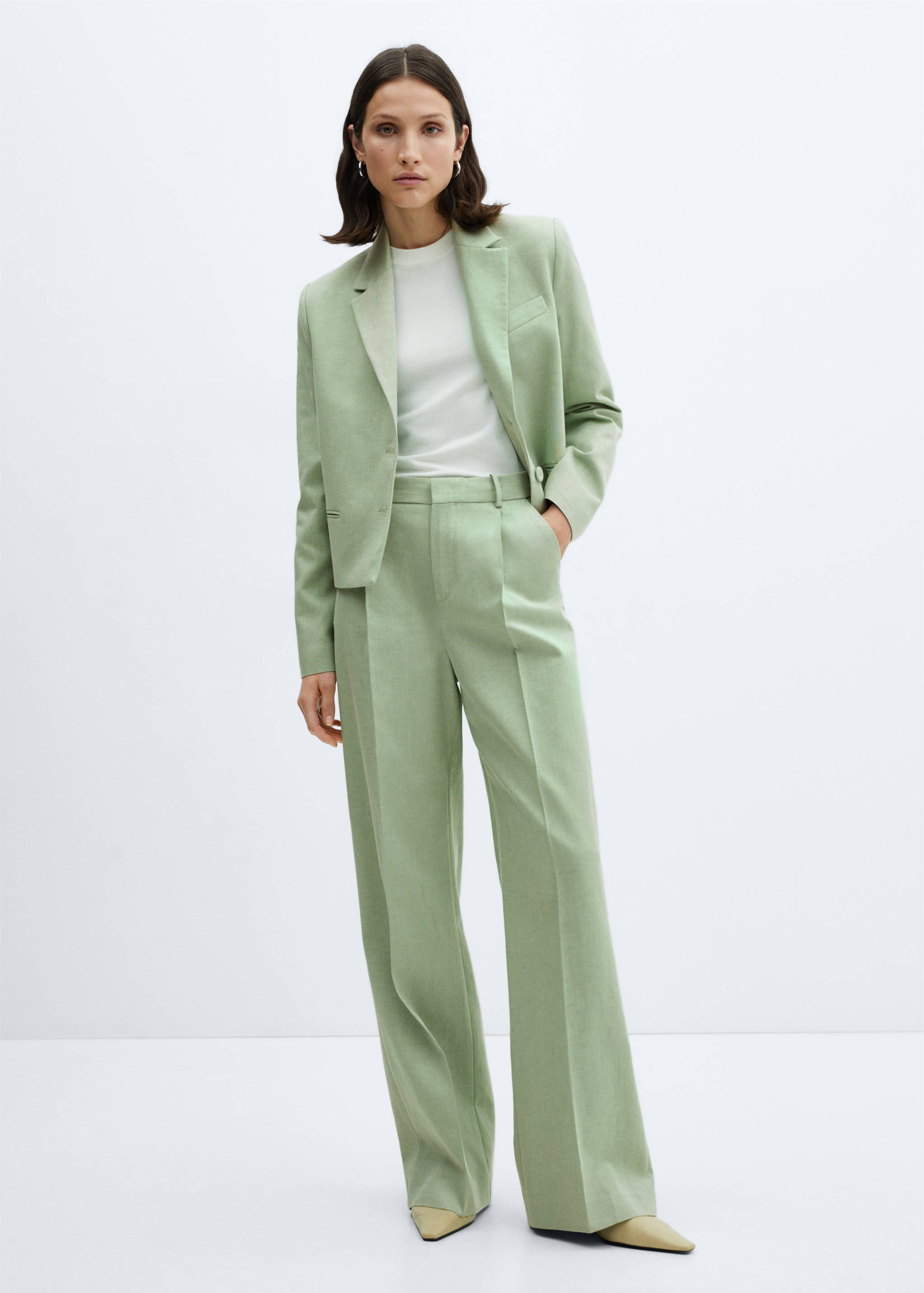 Pleated wideleg suit trousers - General plane