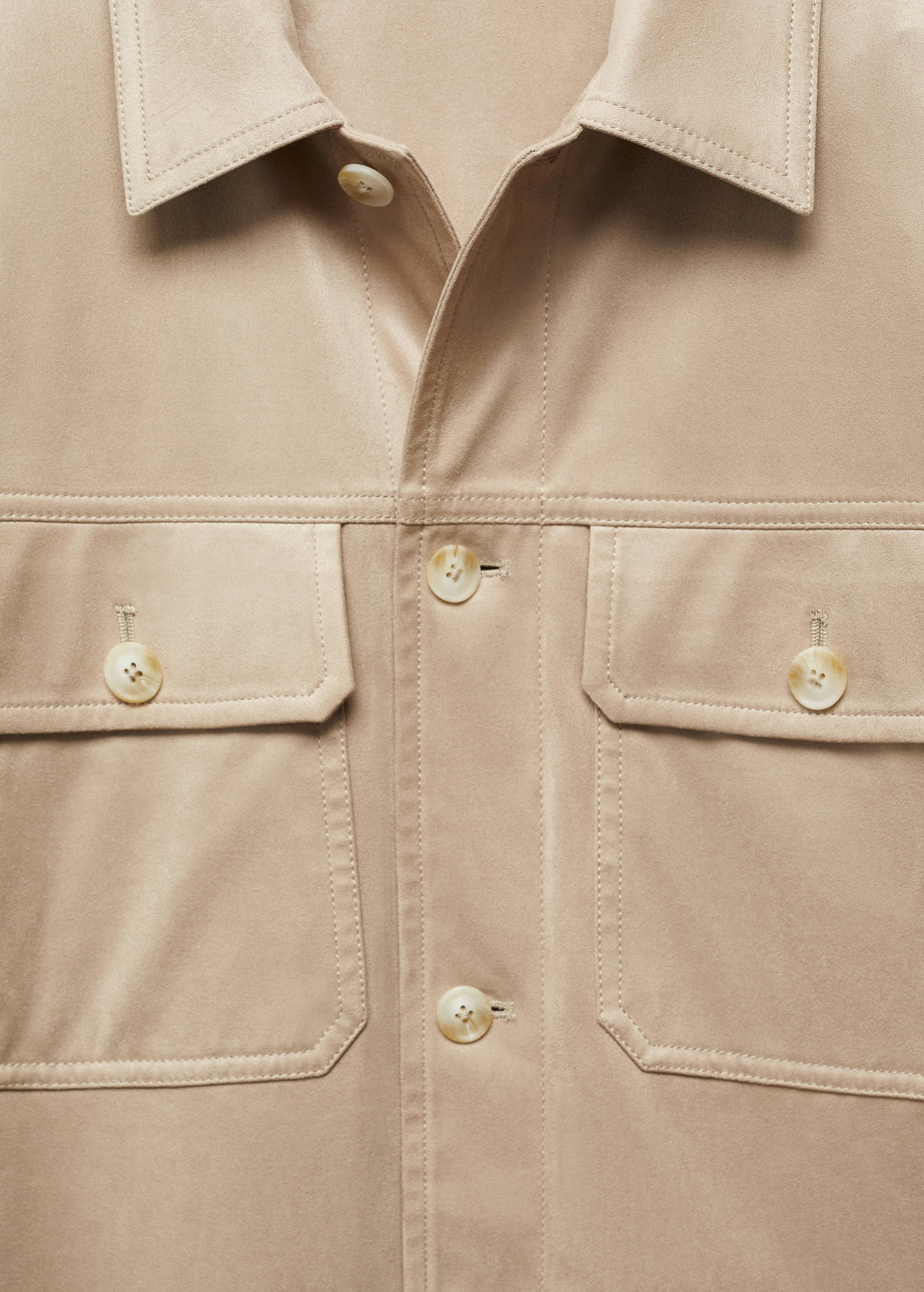 Suede effect overshirt with pockets - Details of the article 8