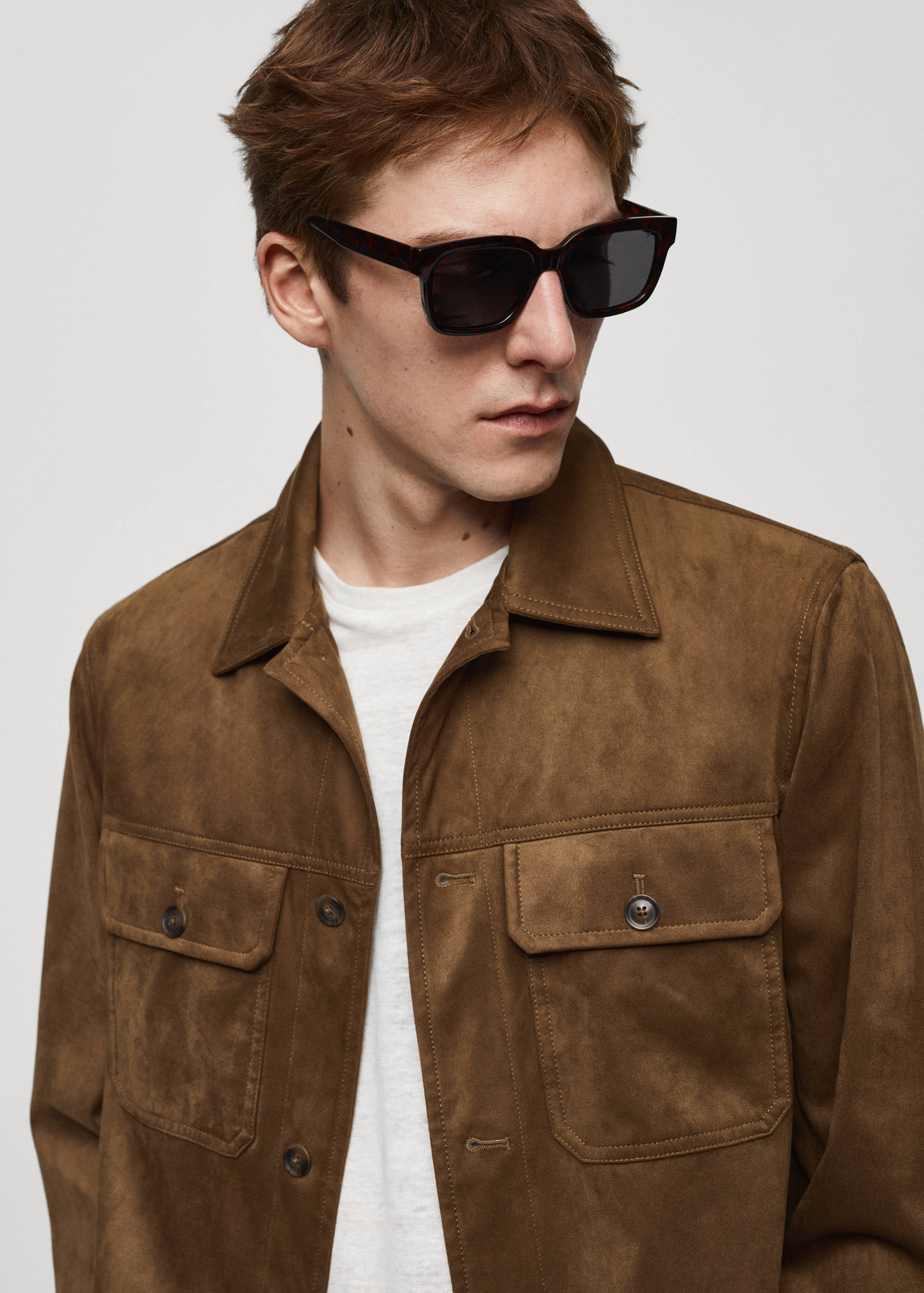 Overshirt mit Wildleder-Effekt und Taschen - Detail des Artikels 1