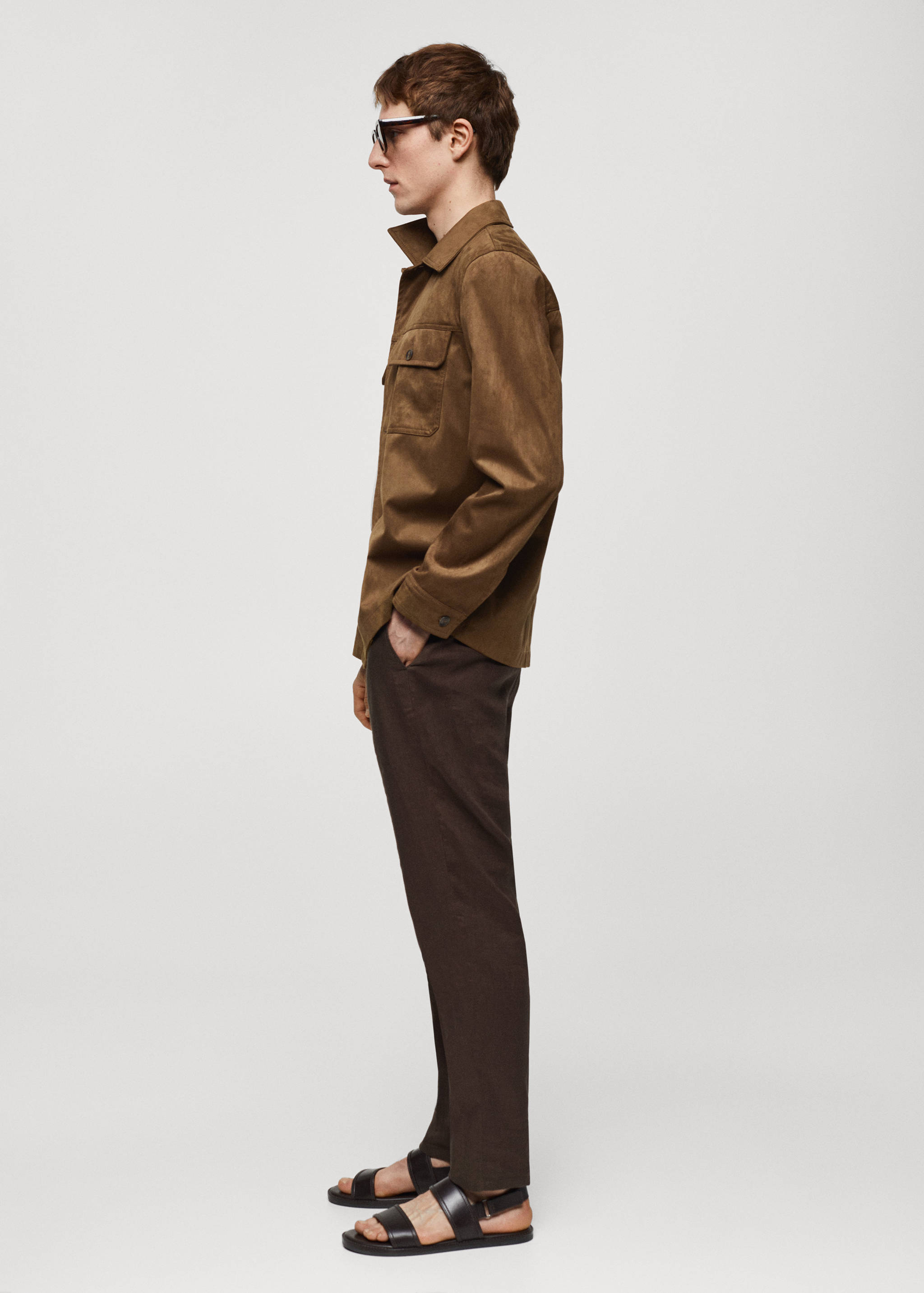 Overshirt mit Wildleder-Effekt und Taschen - Detail des Artikels 2