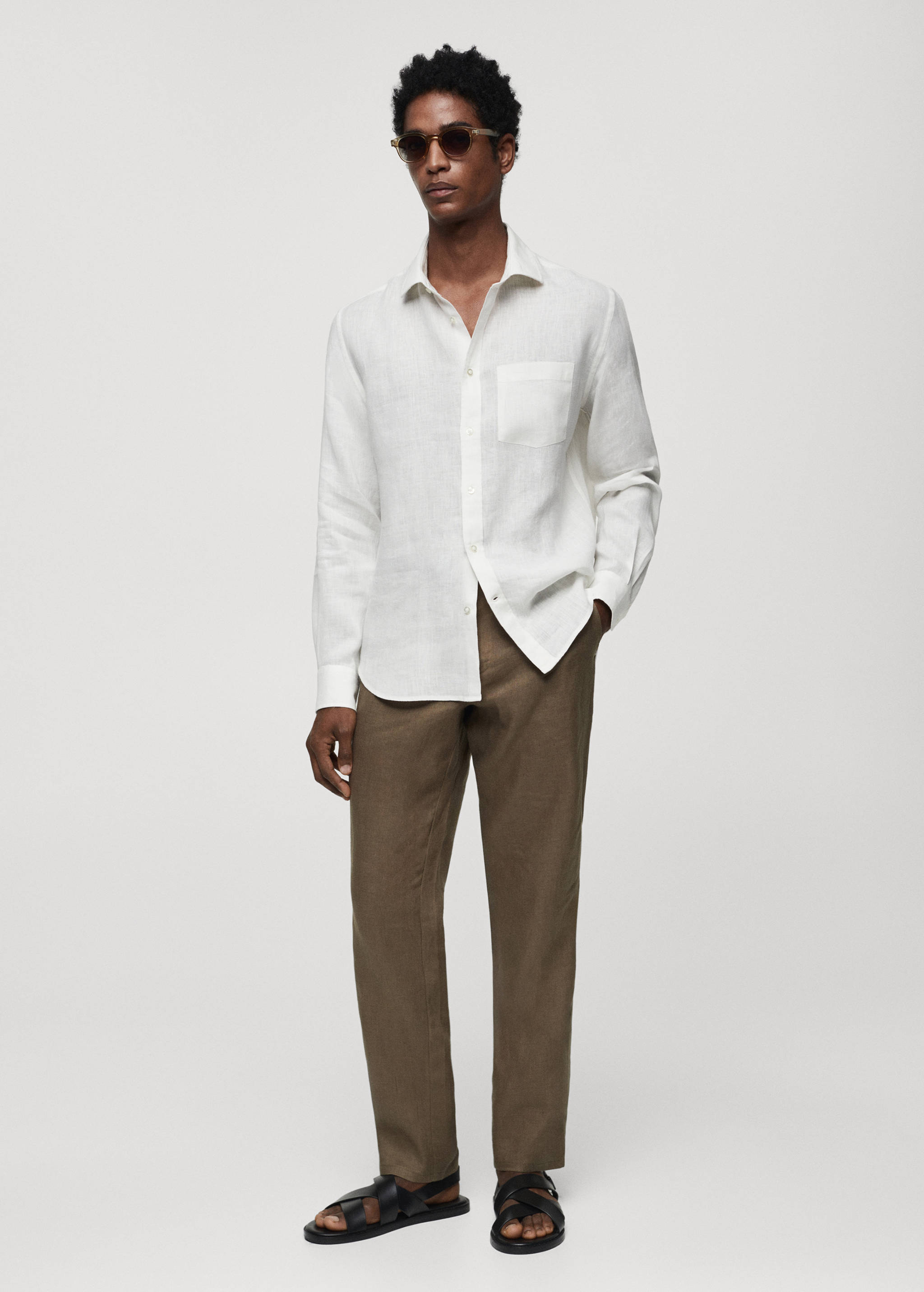 Skjorta 100% linne classic fit - Allmän bild