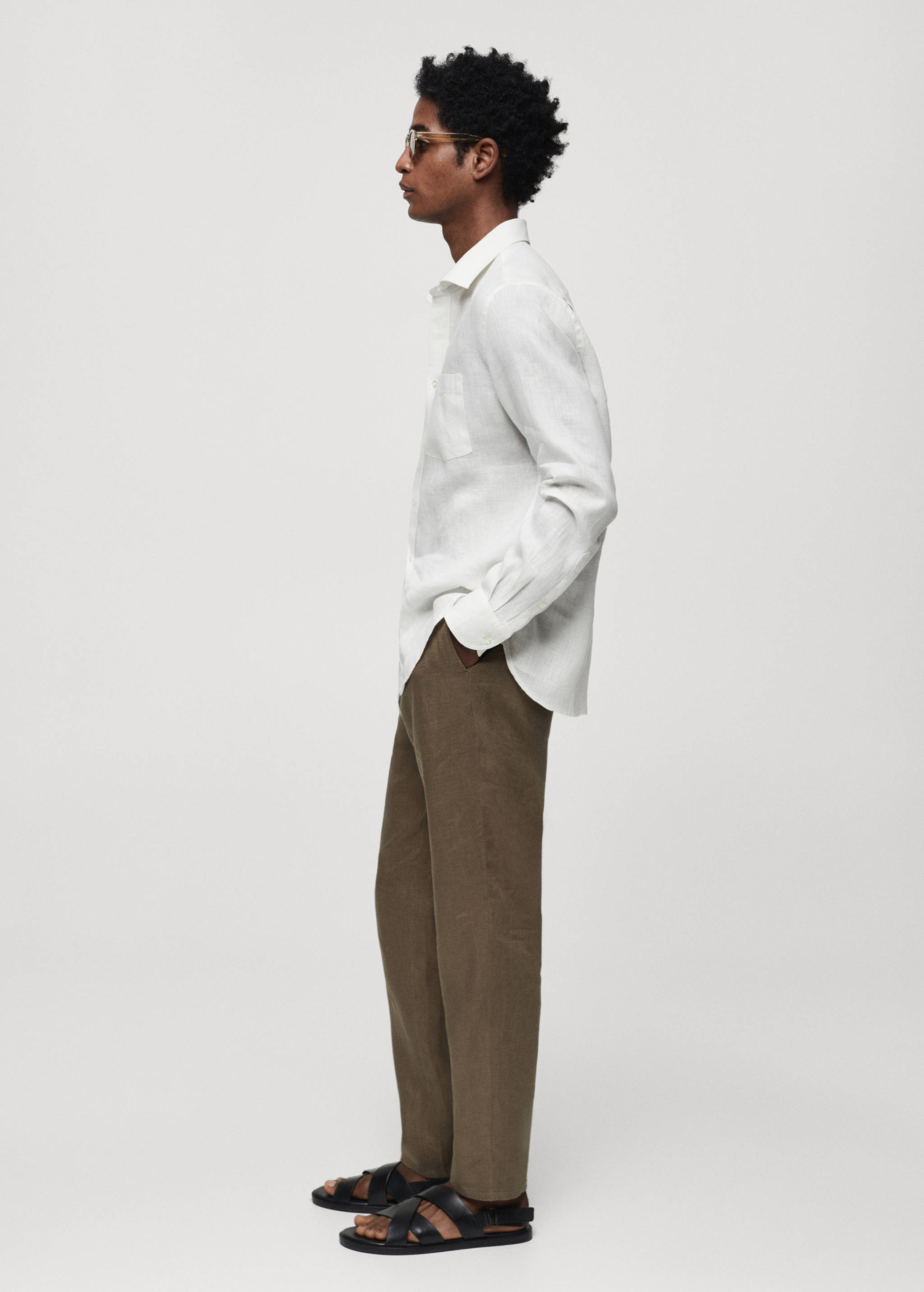 Skjorta 100% linne classic fit - Detaljer om artikeln 2